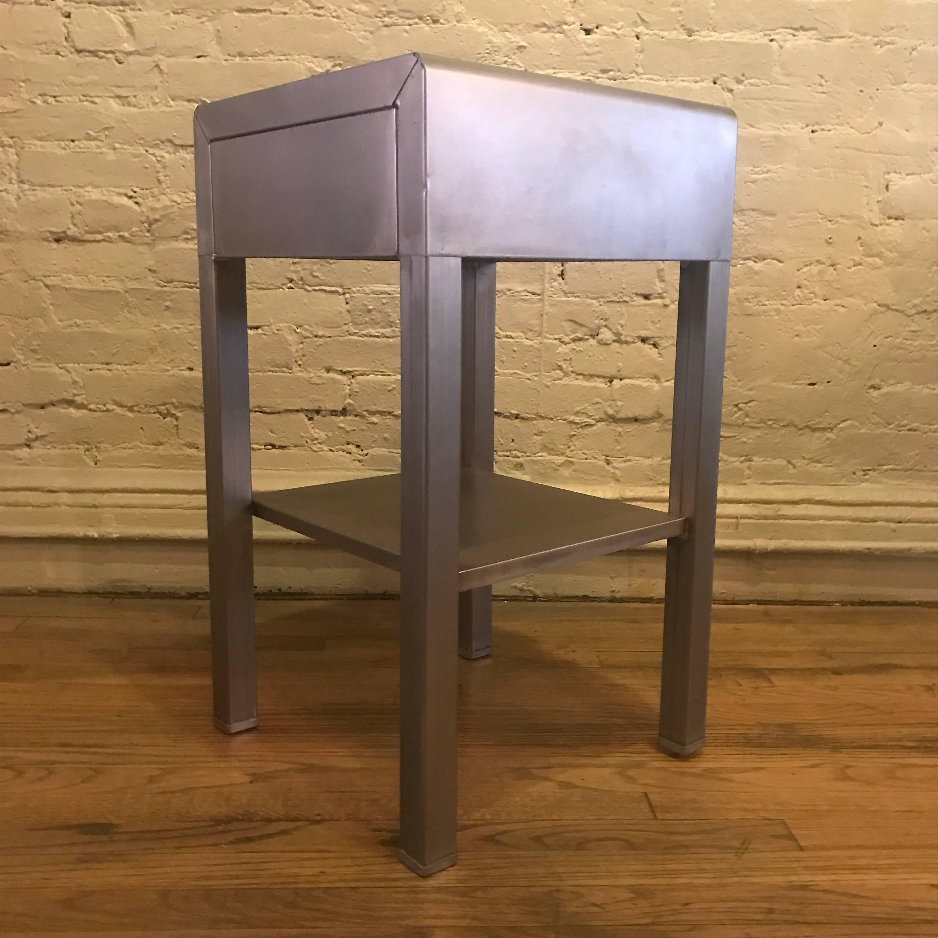 Norman Bel Geddes for Simmons Furniture Co. Brushed Steel Side Table 1