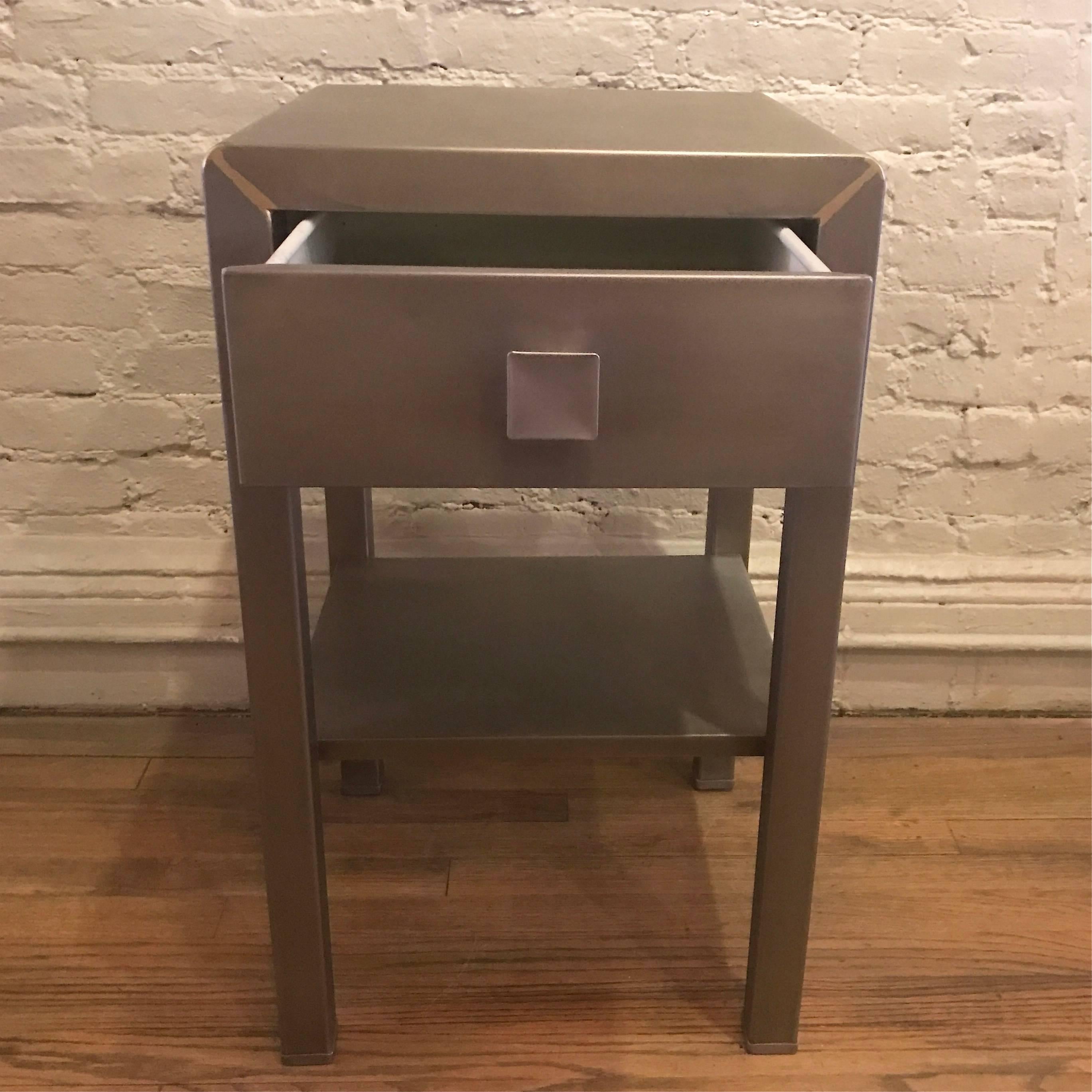 American Norman Bel Geddes for Simmons Furniture Co. Brushed Steel Side Table