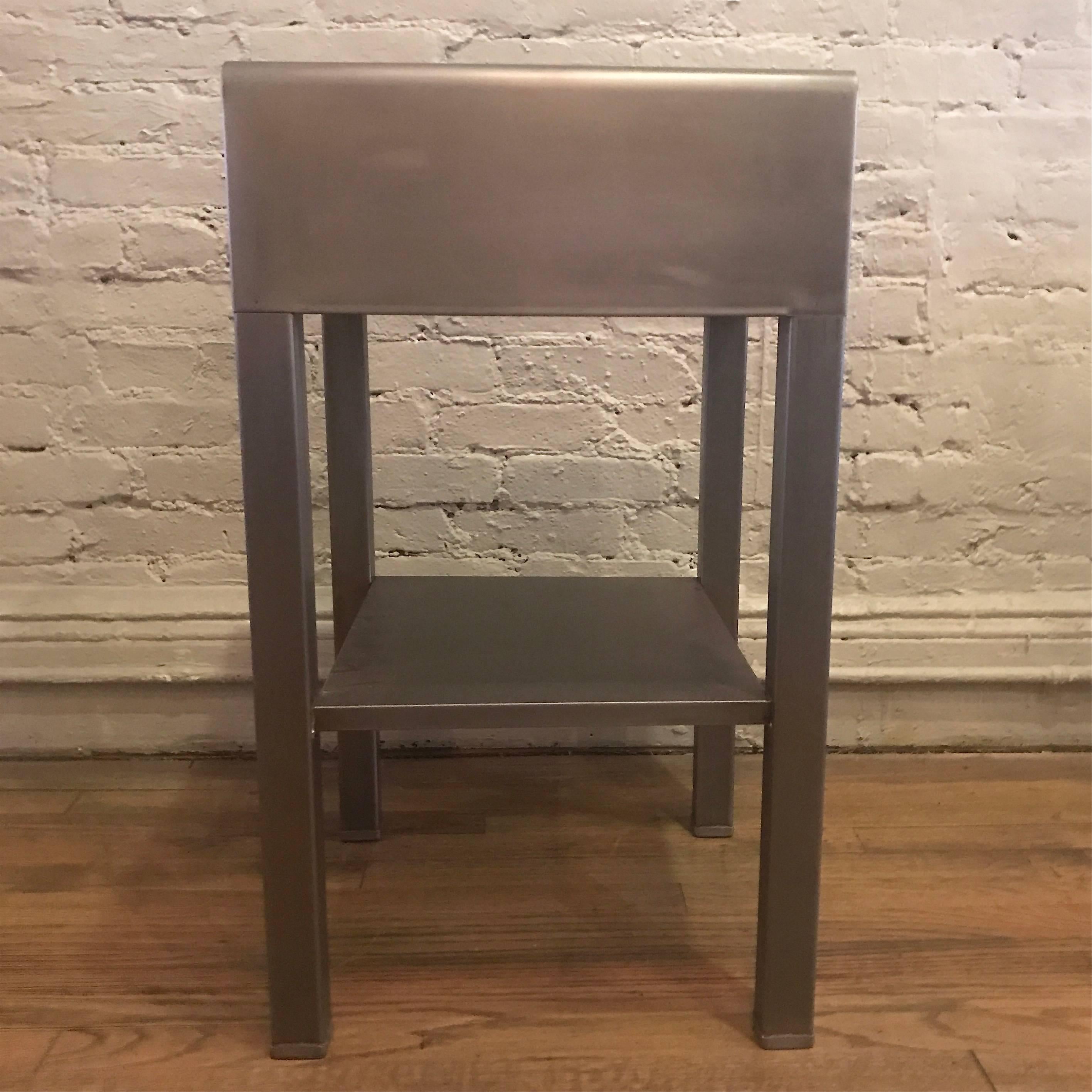 Norman Bel Geddes for Simmons Furniture Co. Brushed Steel Side Table 2