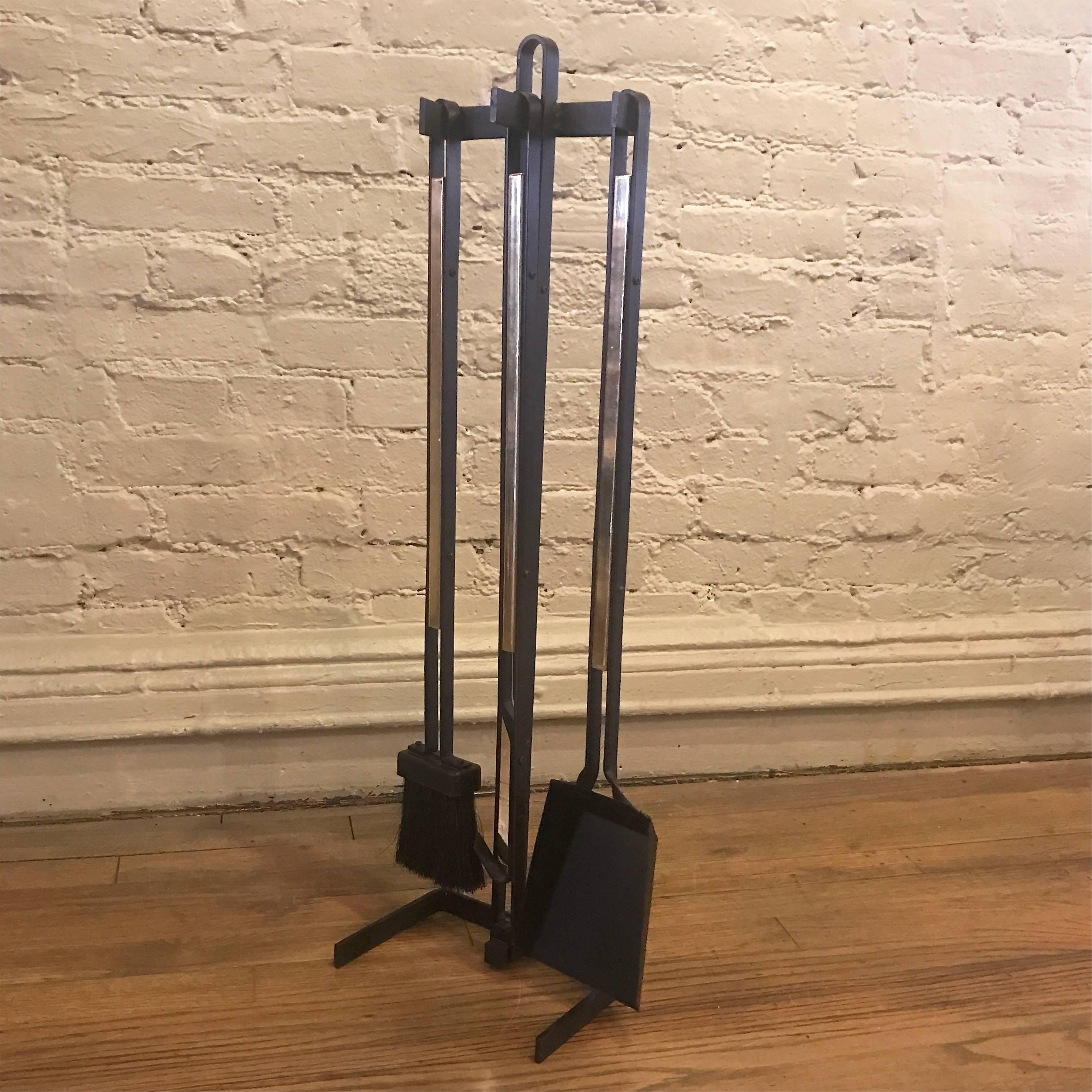 mid century fireplace tools