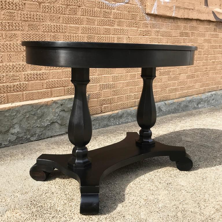 Empire Ebonized Mahogany Oval Center Table at 1stDibs