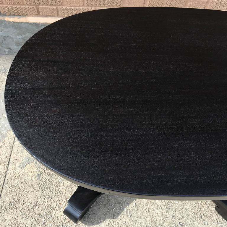 Empire Ebonized Mahogany Oval Center Table at 1stDibs