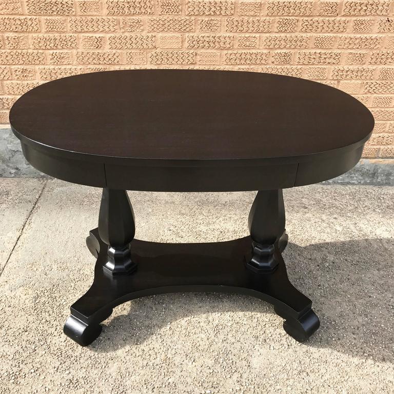 Empire Ebonized Mahogany Oval Center Table at 1stDibs