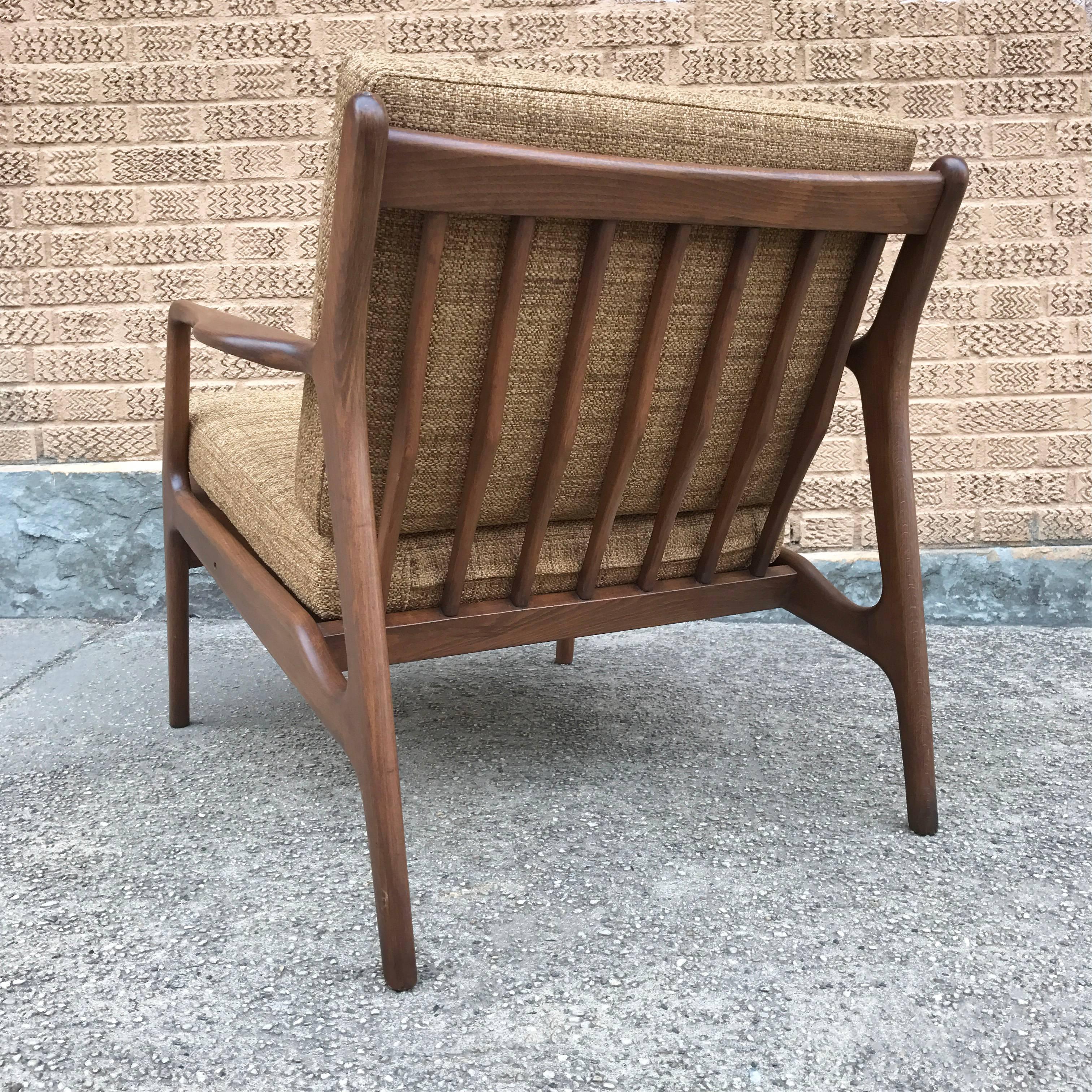 Scandinavian Modern Mid-Century Modern Walnut Lounge Chair by Ib Kofod-Larsen