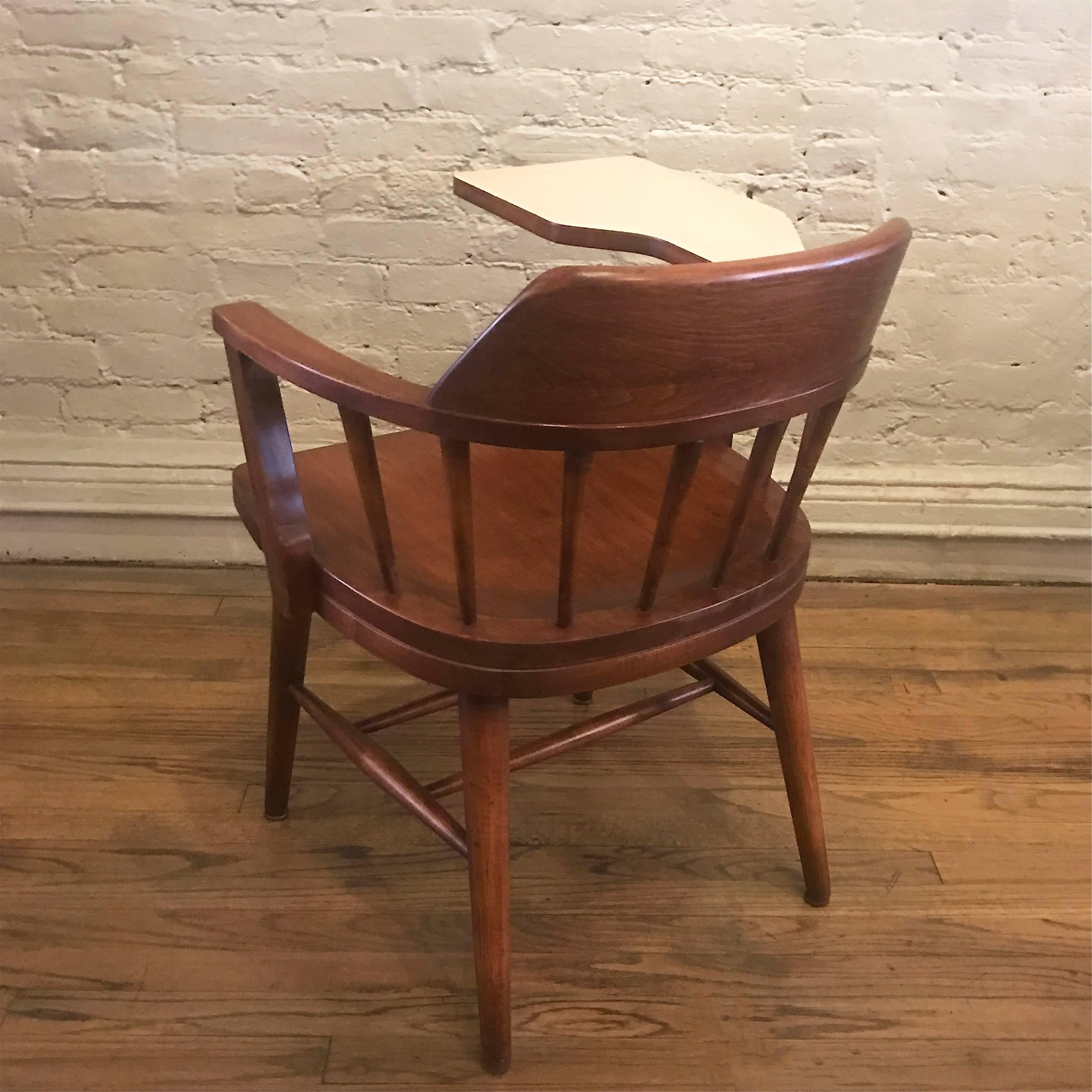 chair with attached desk