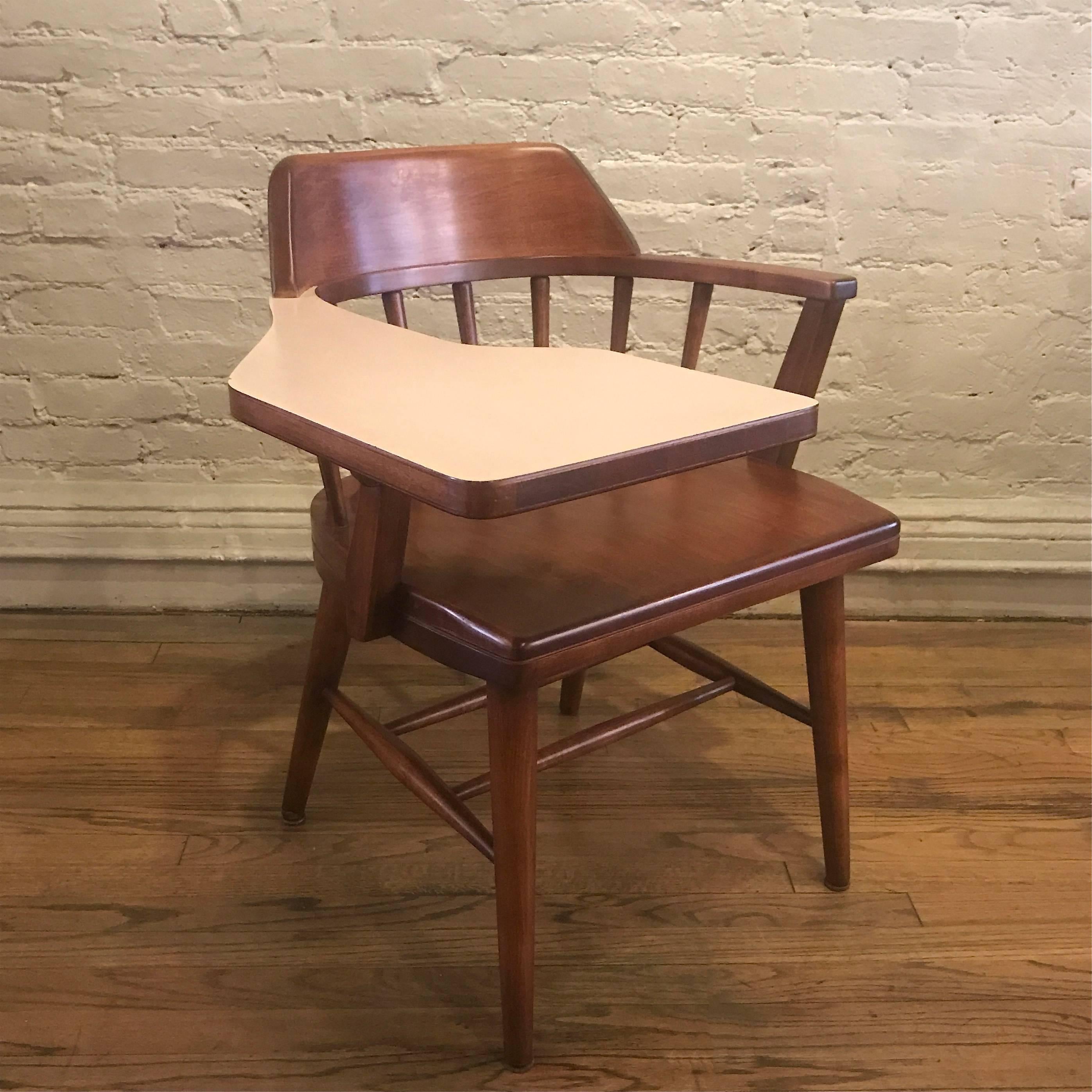 study chair with attached table