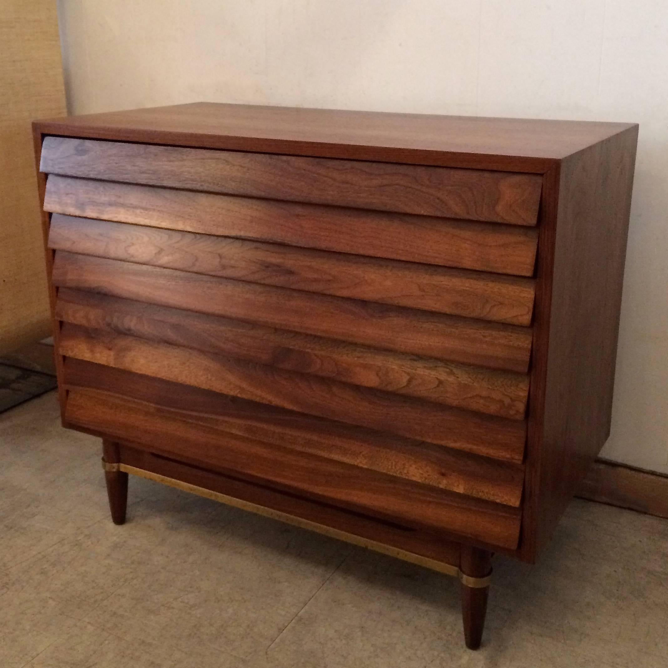 Mid-Century Modern Mid Century Louvered Dresser By Merton Gershon For American Of Martinsville