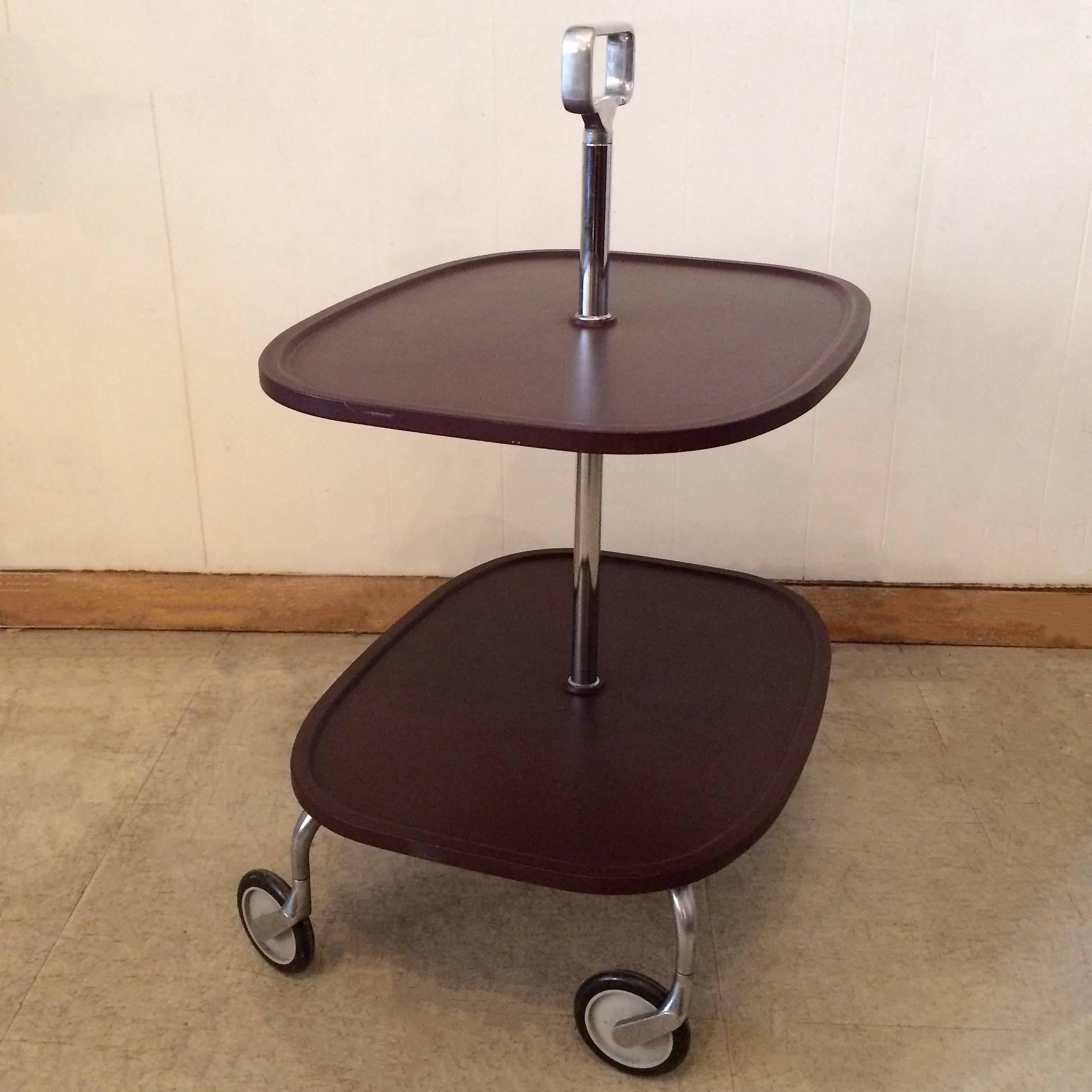 Two-Tier Chrome Rolling Server Bar Cart by Kartell (Italienisch)