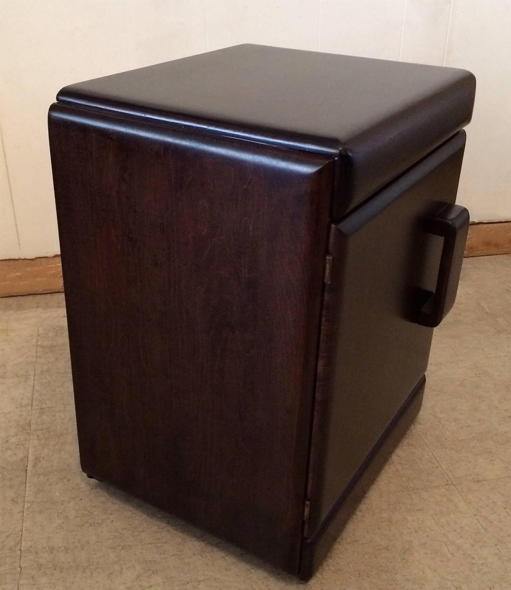 Mid-Century Modern Ebonized Maple Nightstand or End Table by Russel Wright
