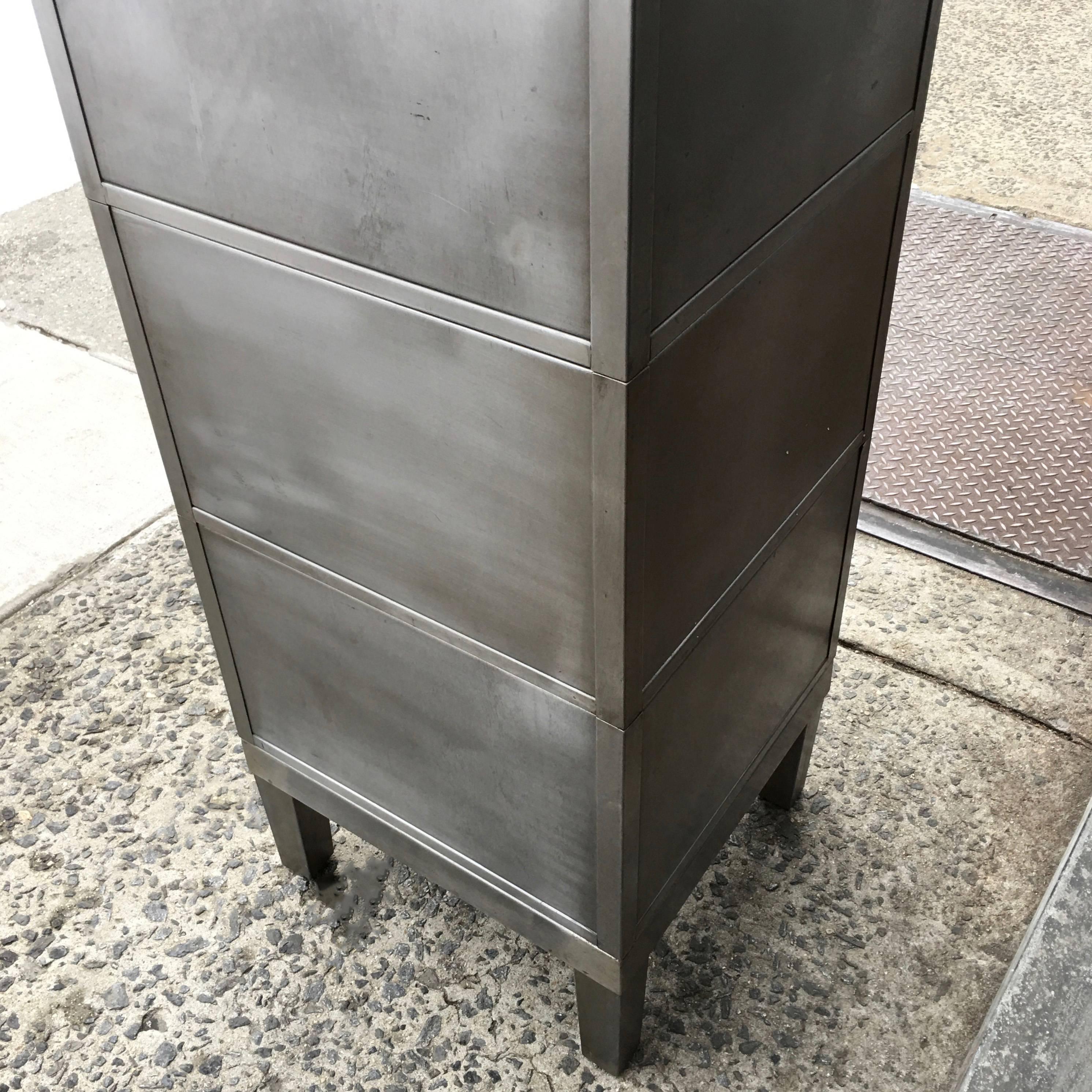 Brass Modular Brushed Steel Office Cabinet by Shaw Walker