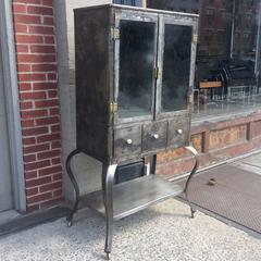 Industrial Brushed Steel Apothecary Medicine Cabinet