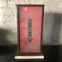 Art Deco Double-Sided Painted Glass Wall Mount Exit Sign Sconce