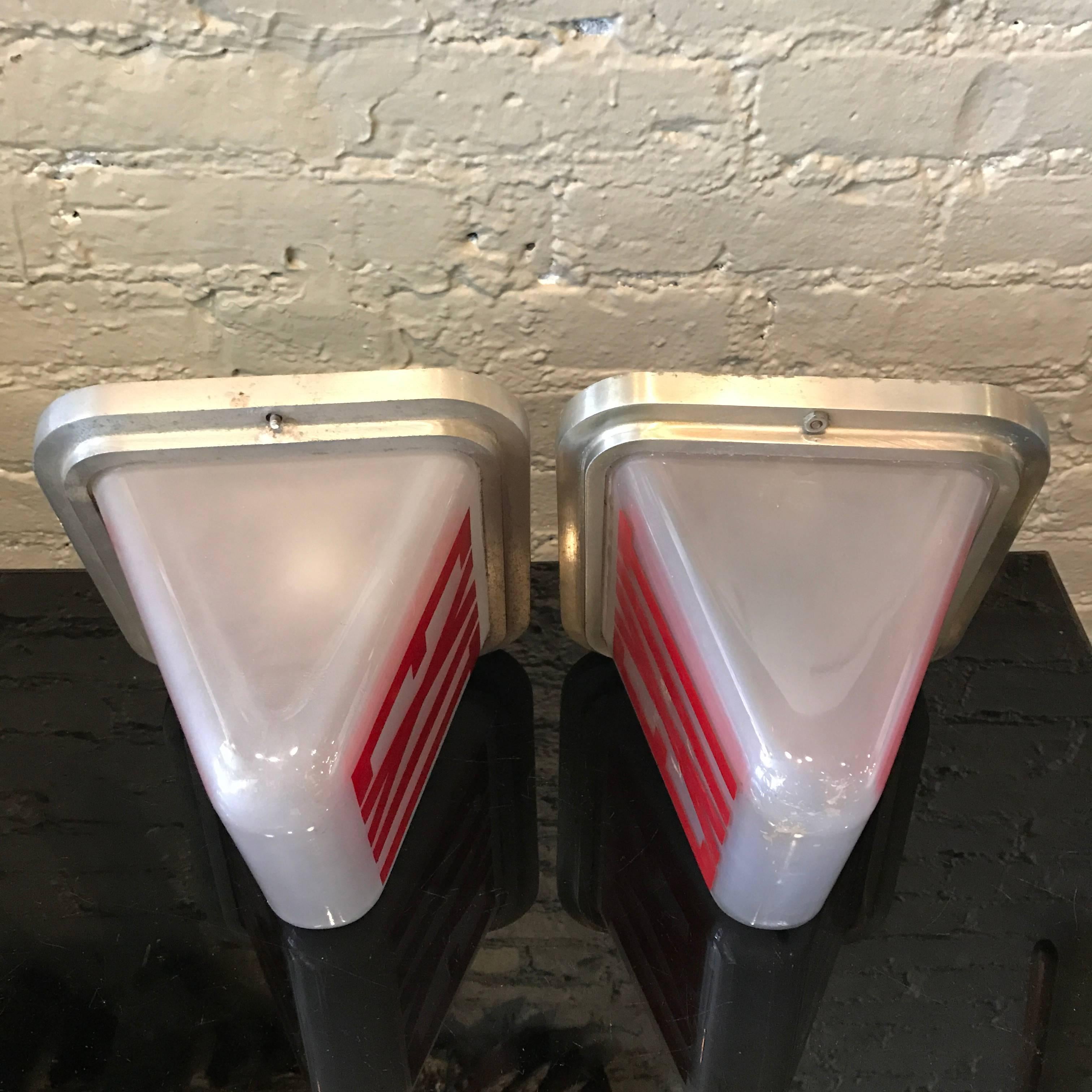 Mid-Century Modern Mid-Century Double Sided Ceiling Flush Mount Exit Sign Lights
