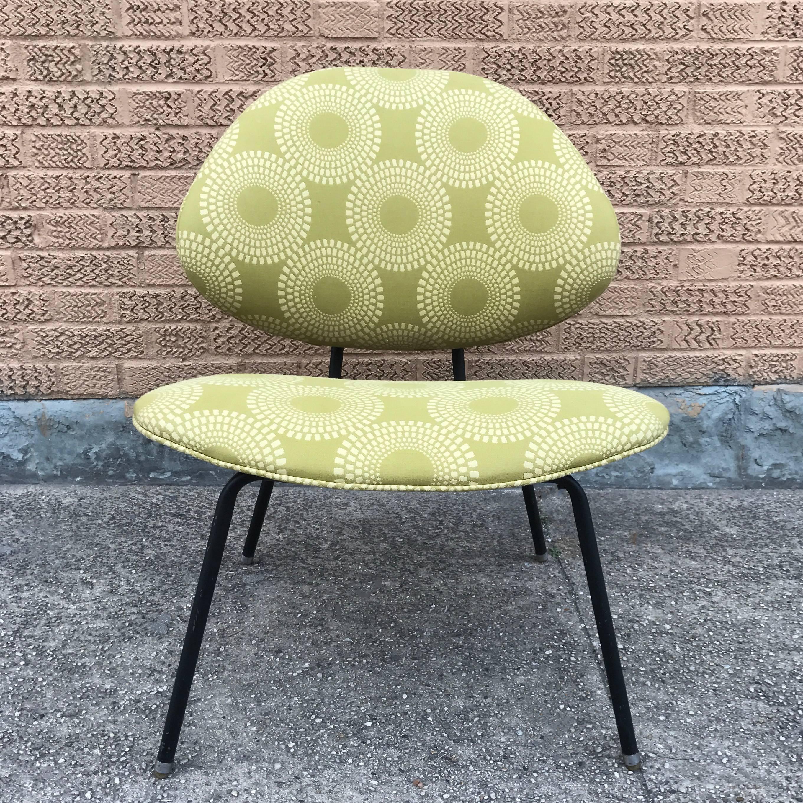 American Mid-Century Modern Upholstered Lounge Slipper Chair