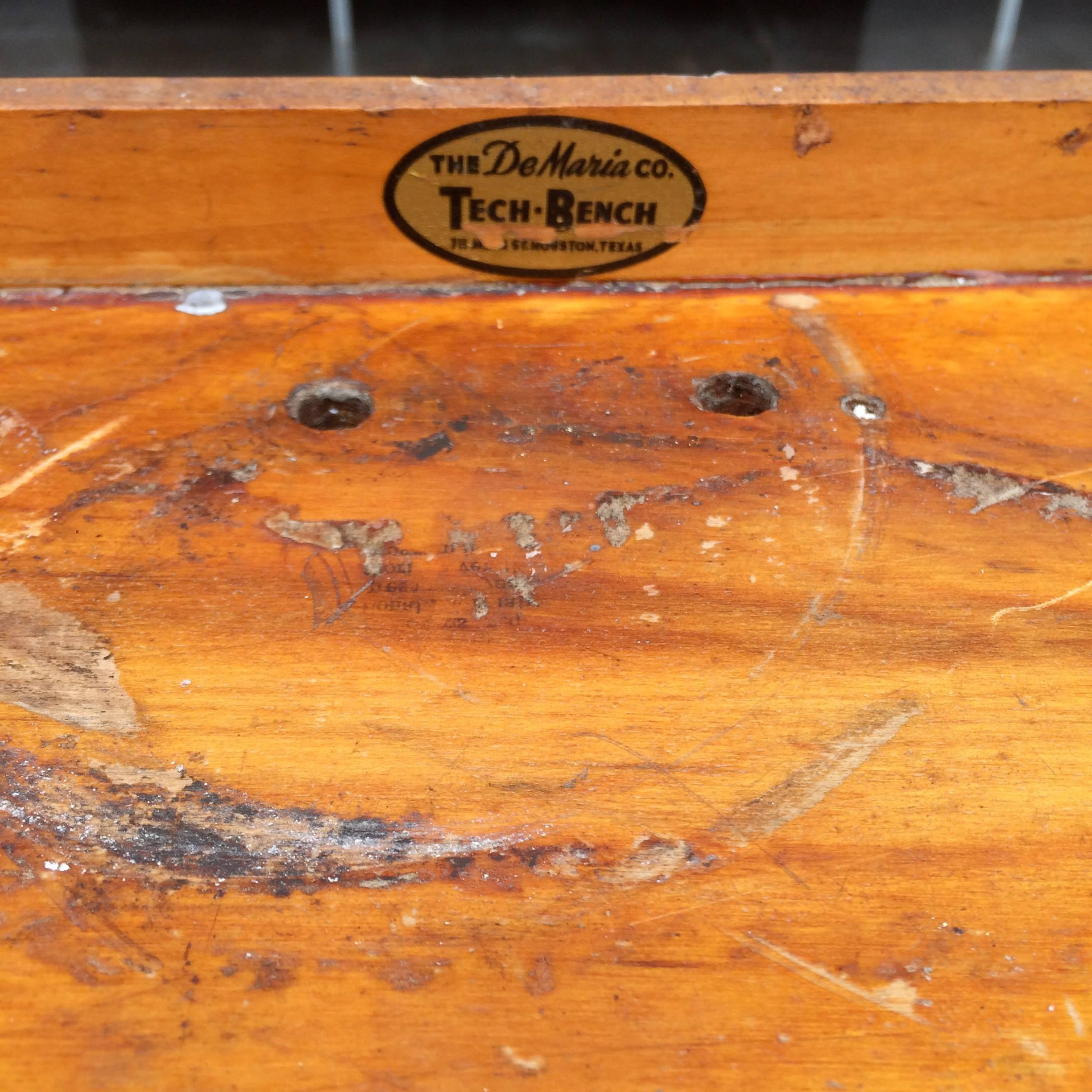Industrial Stamped Aluminum and Maple Watchmaker's Desk 2