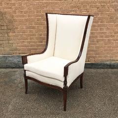 Early 20th Century Carved Mahogany Wingback Chair