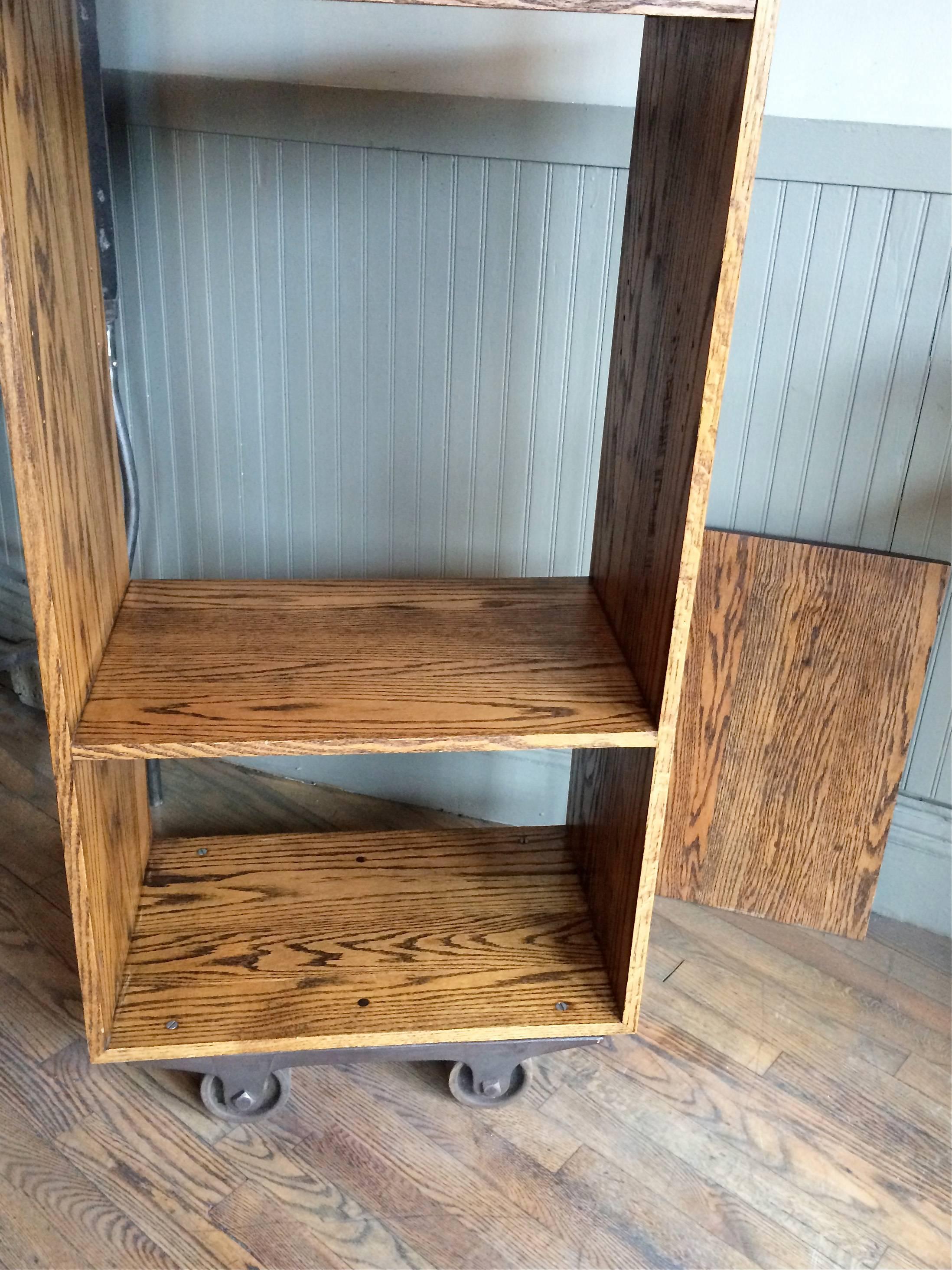 Iron Custom Industrial Rolling Ash Shelve Unit Bookcase