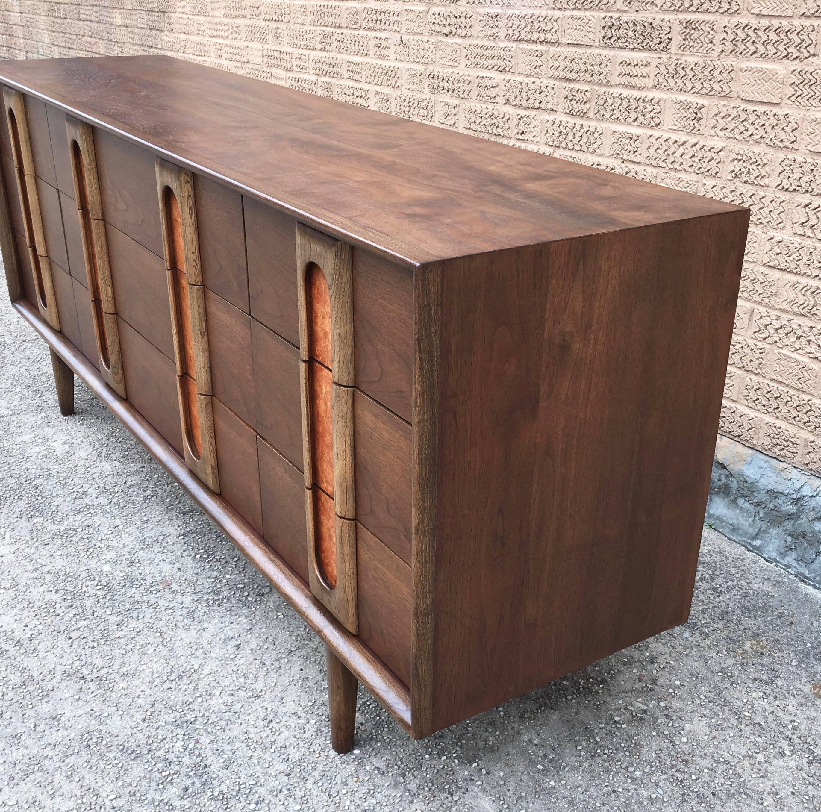 Three-Tone Walnut, Olive and Ashwood Dresser by Altavista Lane In Excellent Condition In Brooklyn, NY