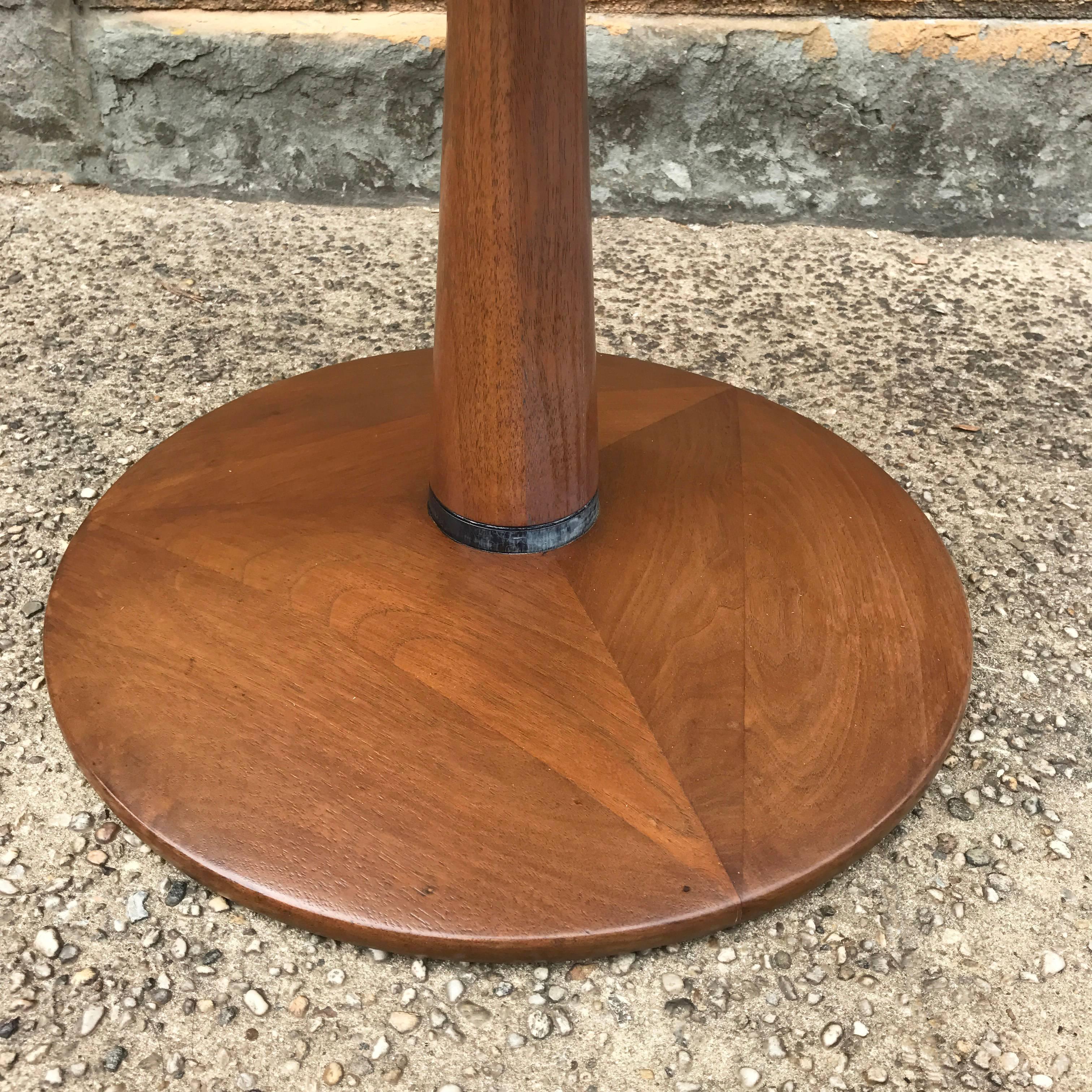 American Walnut Pedestal Side Tables by Kipp Stewart for Drexel Declaration