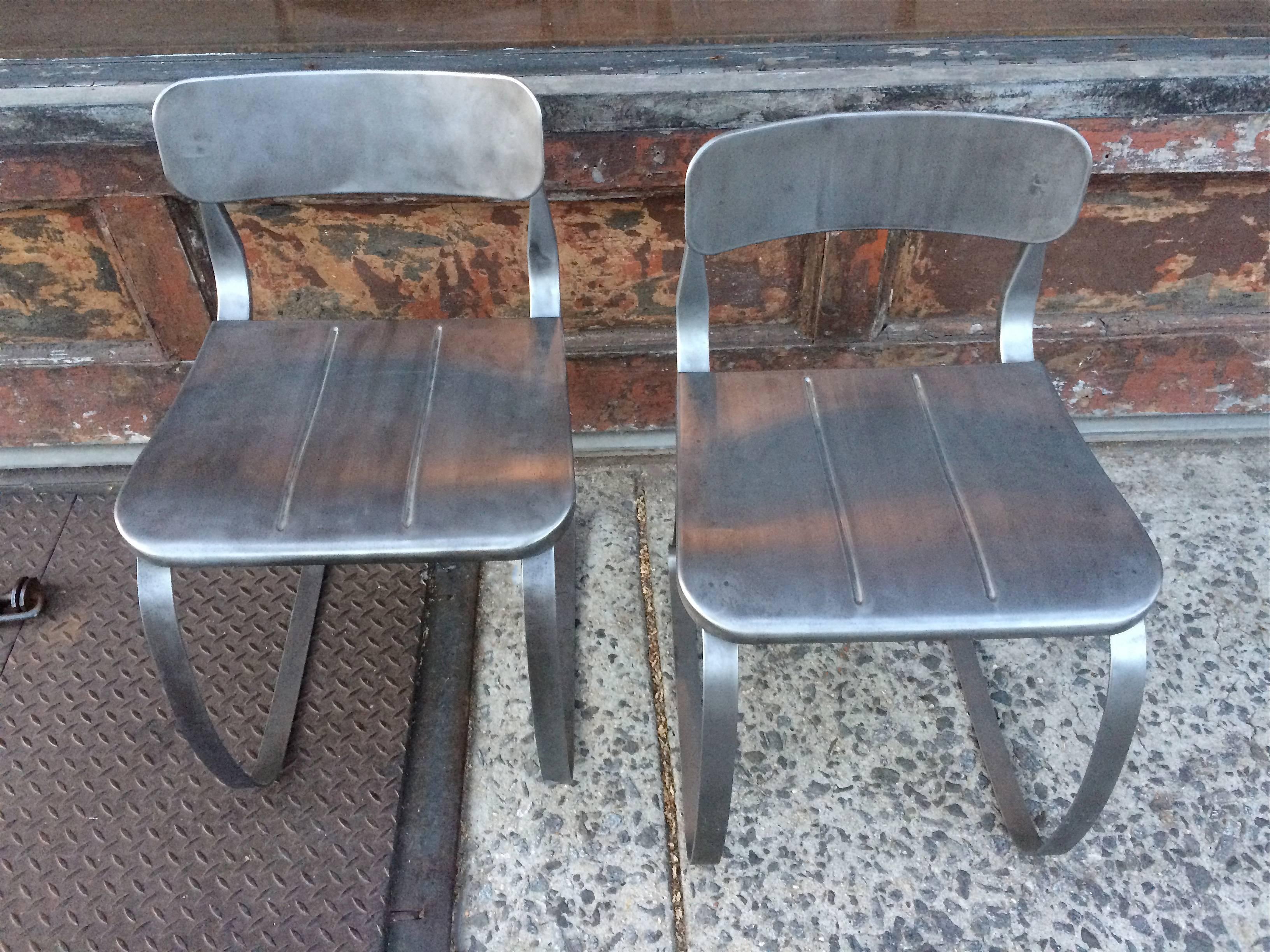 Set of Four Brushed Steel Health Chairs by Herman Sperlich for Ironite 2