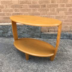 Tiered Oval Maple Side Table by Heywood Wakefield