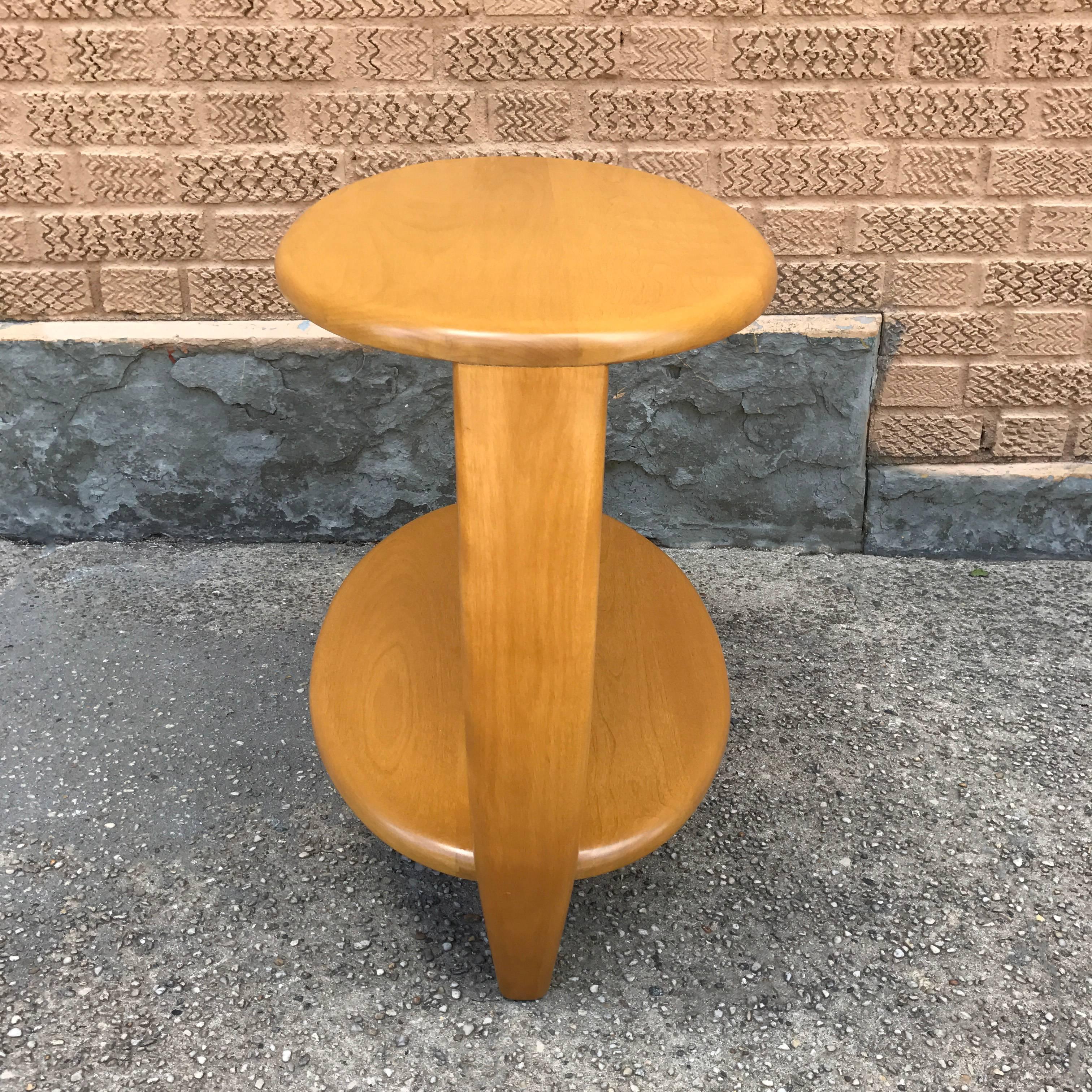 American Tiered Oval Maple Side Table by Heywood Wakefield