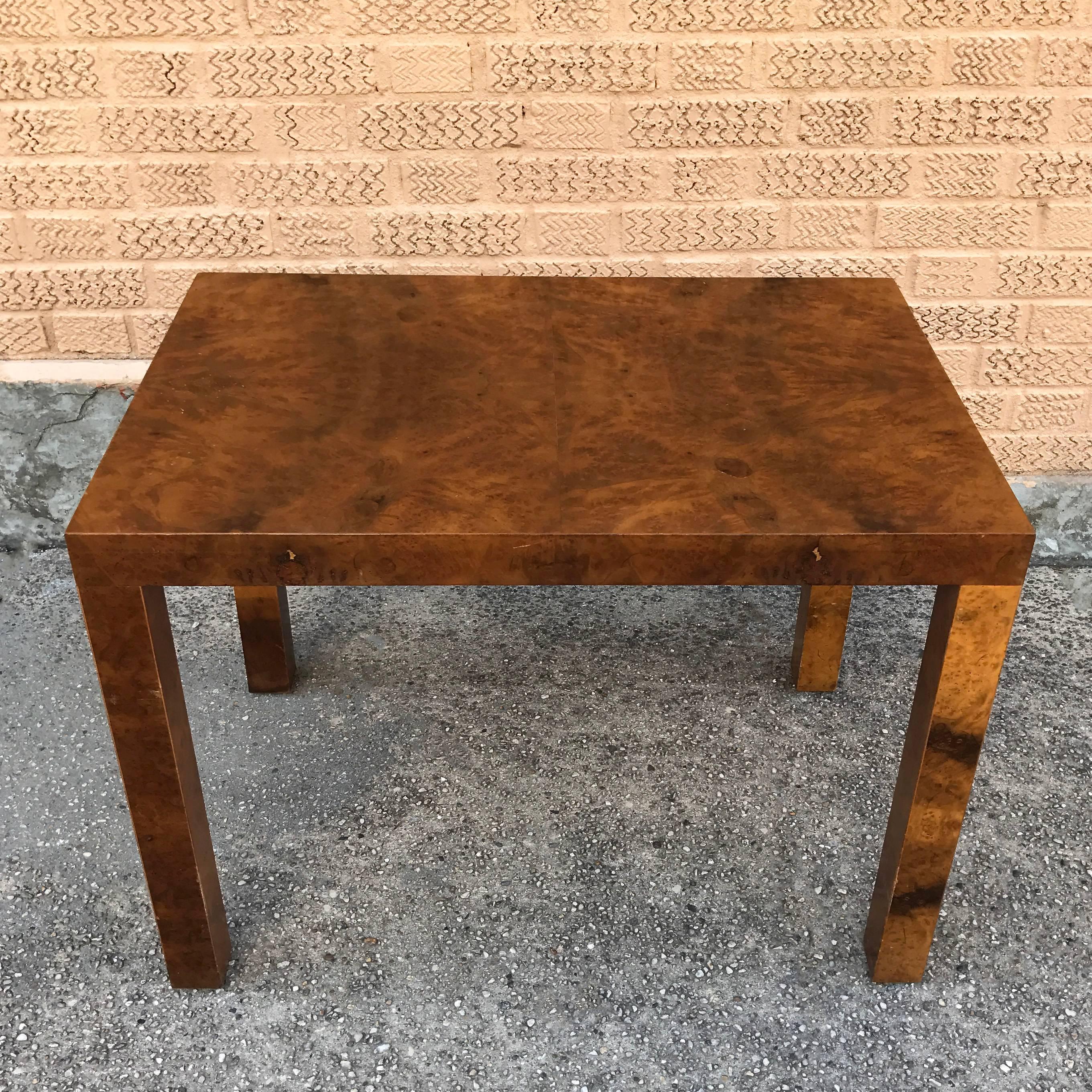 American Burl Olive Wood Occasional Table by Milo Baughman for Directional