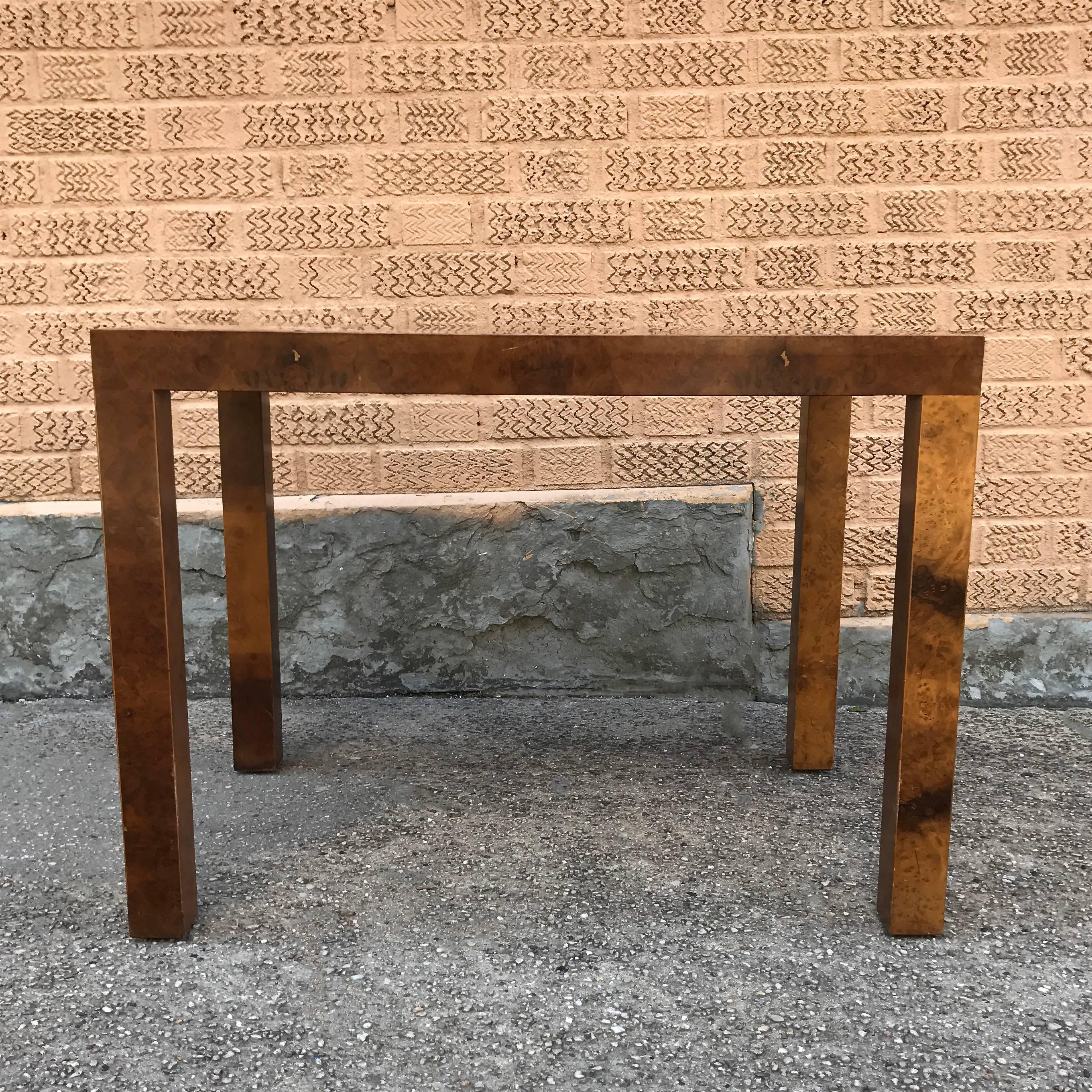 Mid-Century Modern Burl Olive Wood Occasional Table by Milo Baughman for Directional