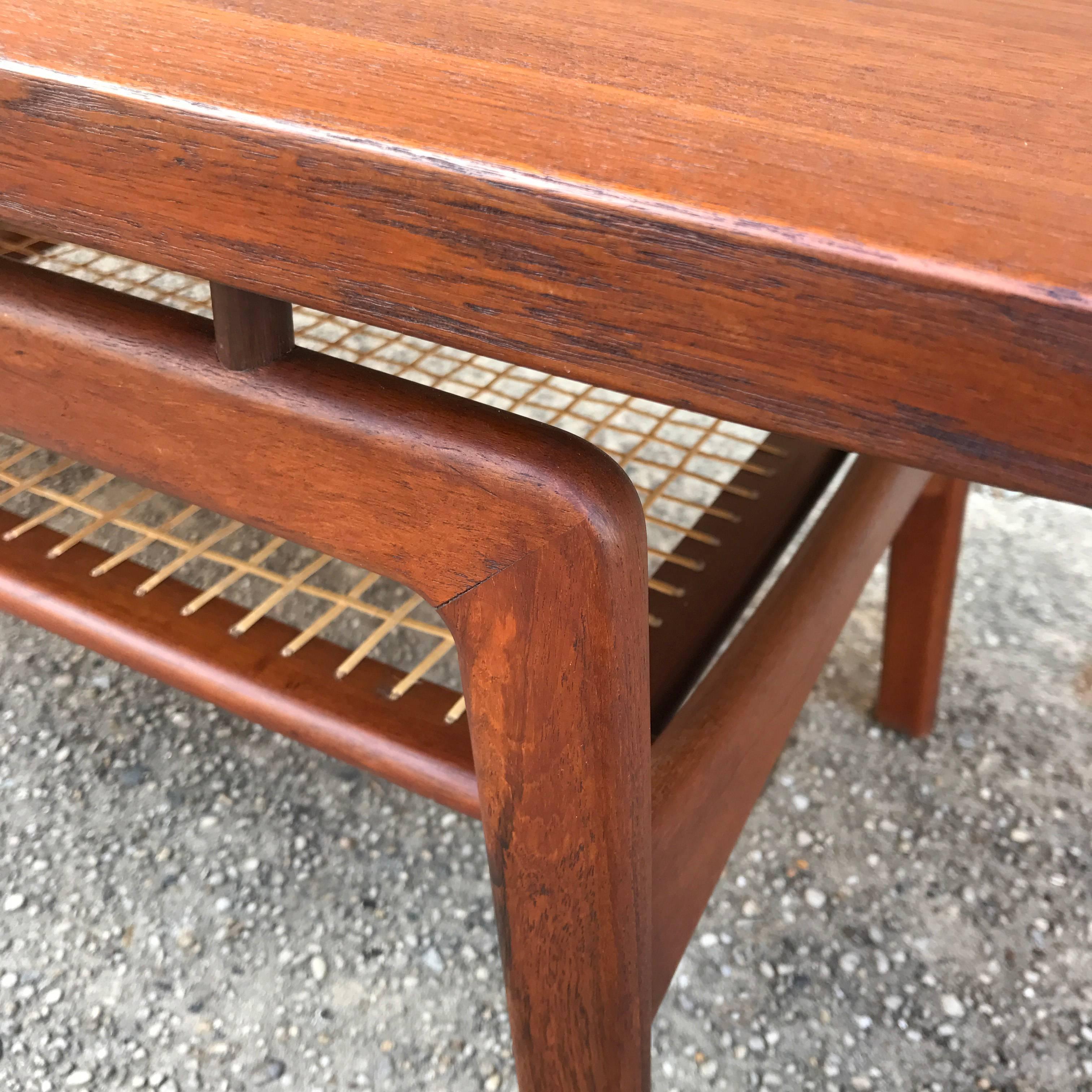 danish teak tile coffee table