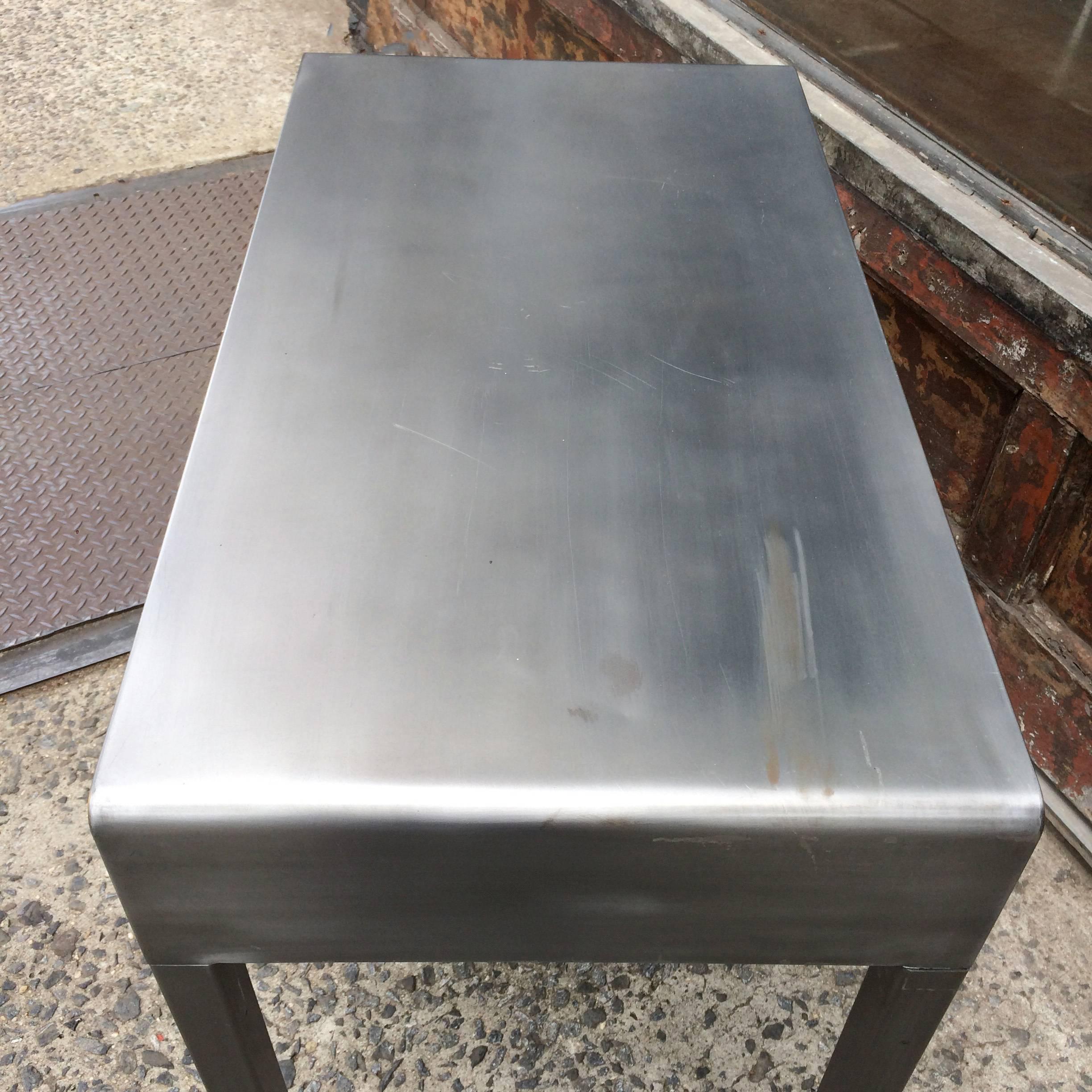 Art Deco Brushed Steel Vanity Writing Desk by Simmons, Norman Bel Geddes In Excellent Condition In Brooklyn, NY