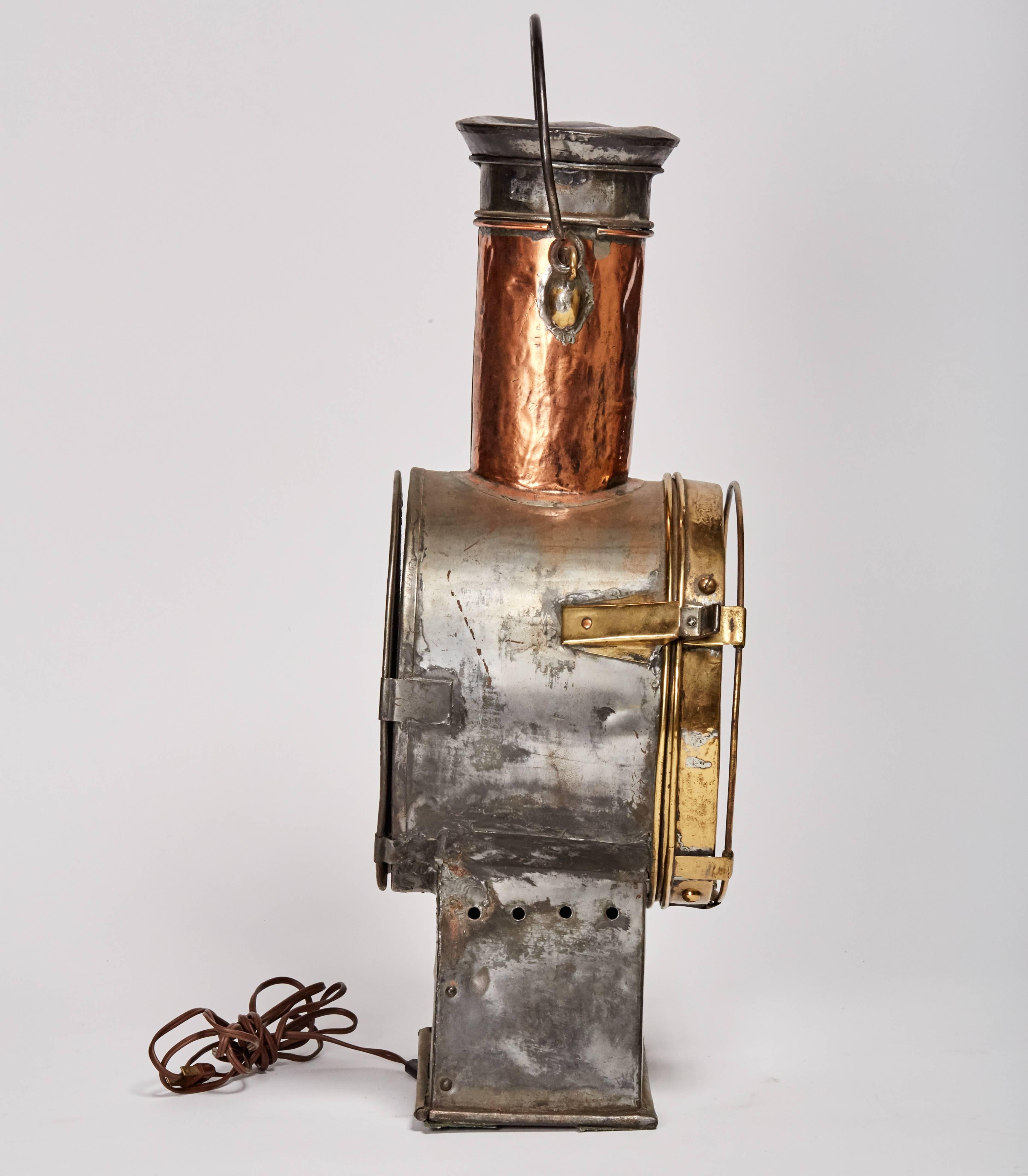 American Antique 19th Century Copper and Tin Railroad Lantern