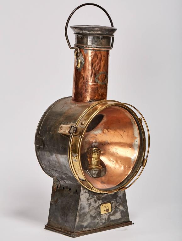 Antique 19th Century Copper and Tin Railroad Lantern at 1stDibs