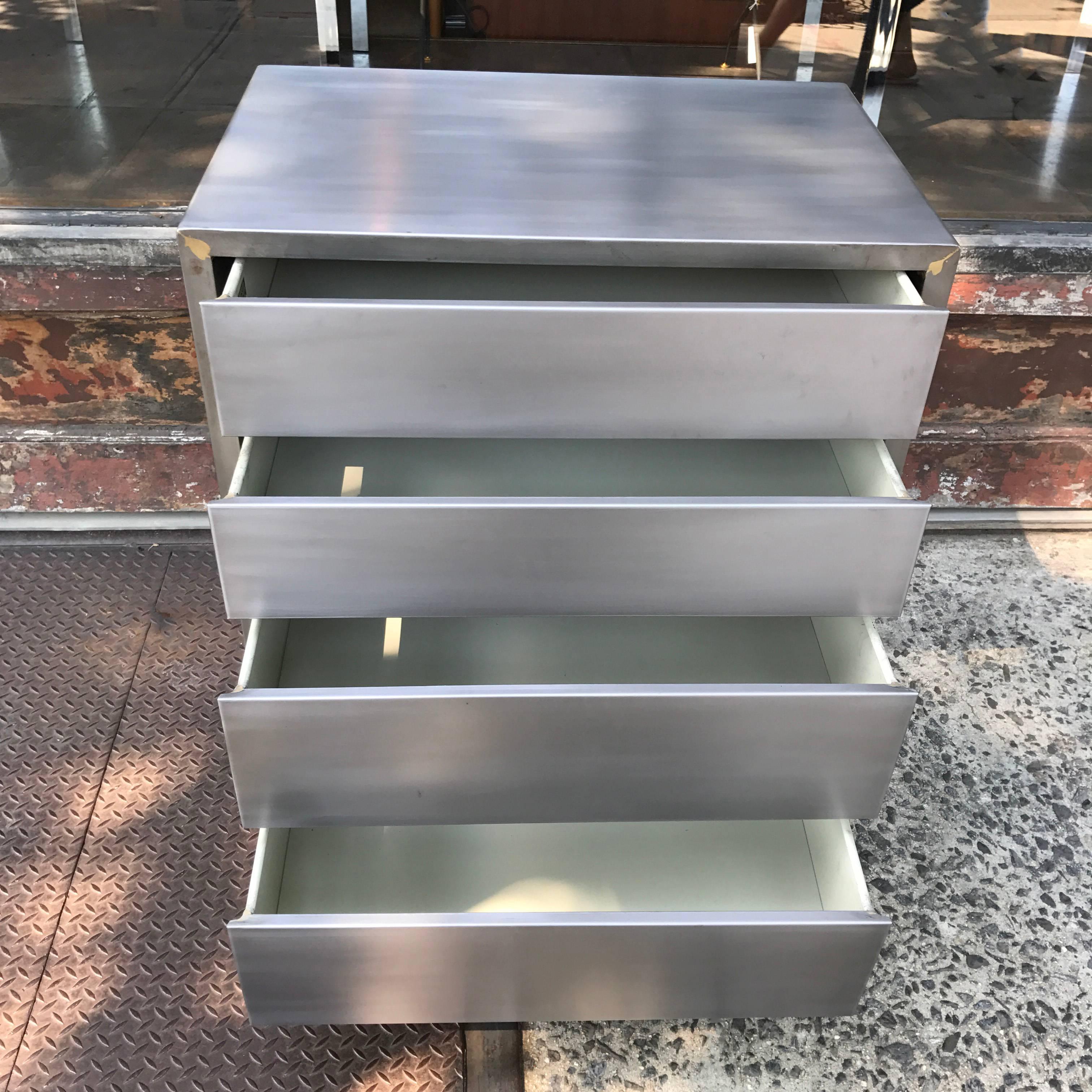 Mid-Century Modern Machine Age Streamlined Brushed Steel Dresser by Superior Sleeprite