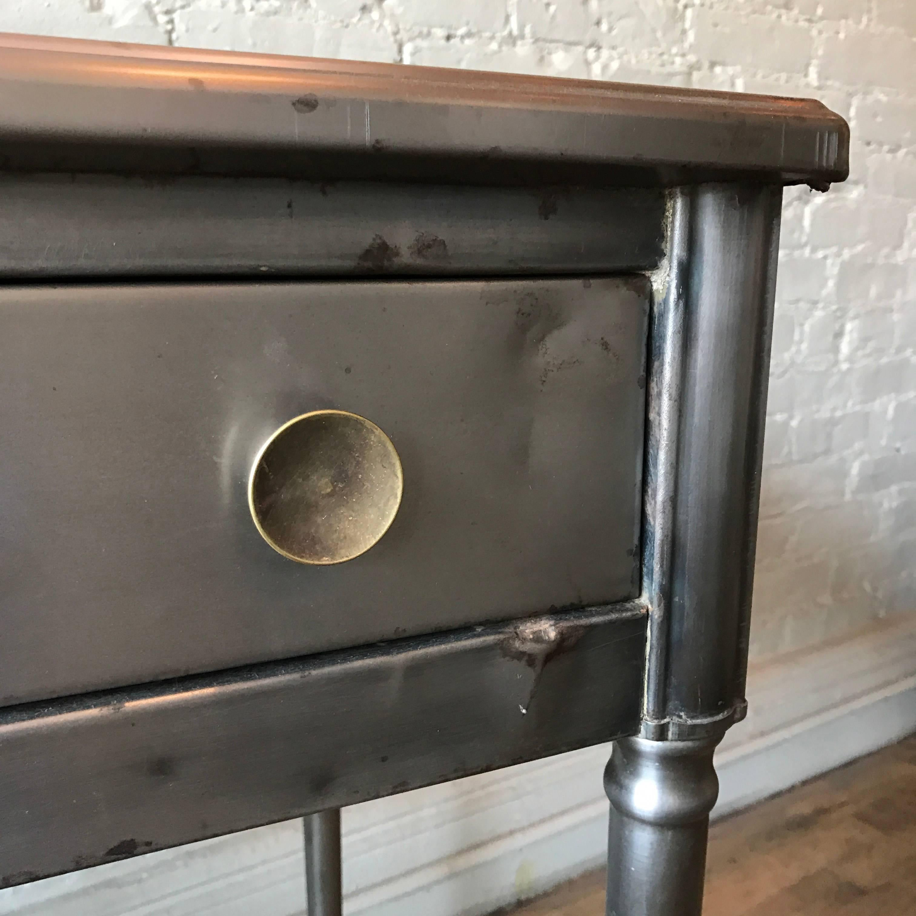 Industrial Brushed Steel Sheraton Series Vanity Writing Desk by Simmons Company Furniture