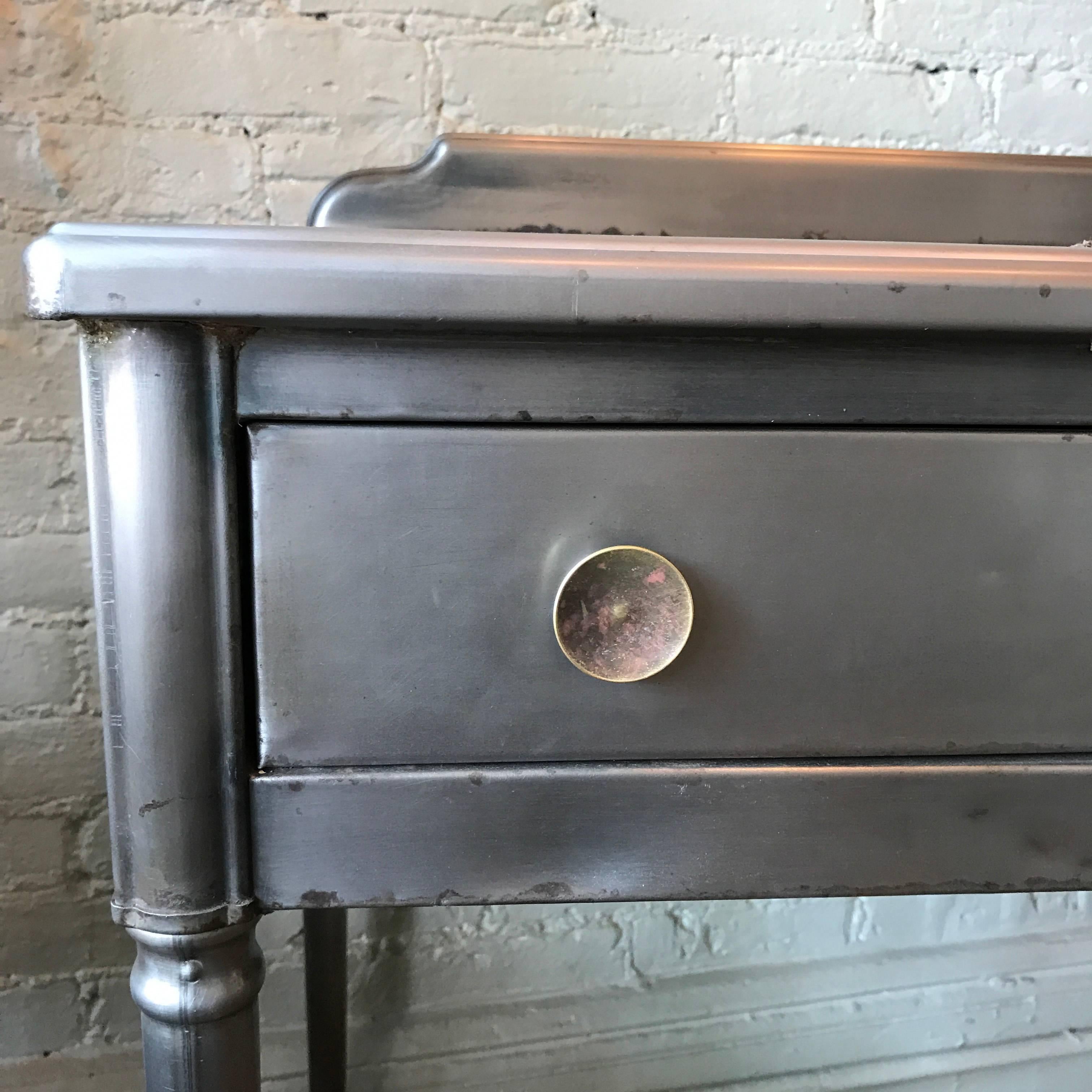 American Brushed Steel Sheraton Series Vanity Writing Desk by Simmons Company Furniture