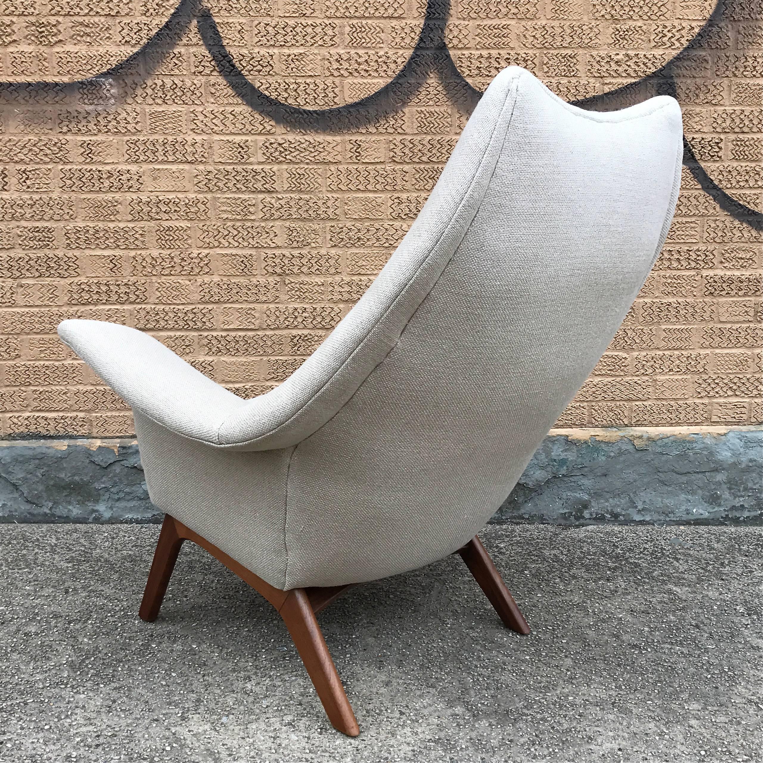 American Mid-Century Walnut Wingback Lounge Chair by Adrian Pearsall