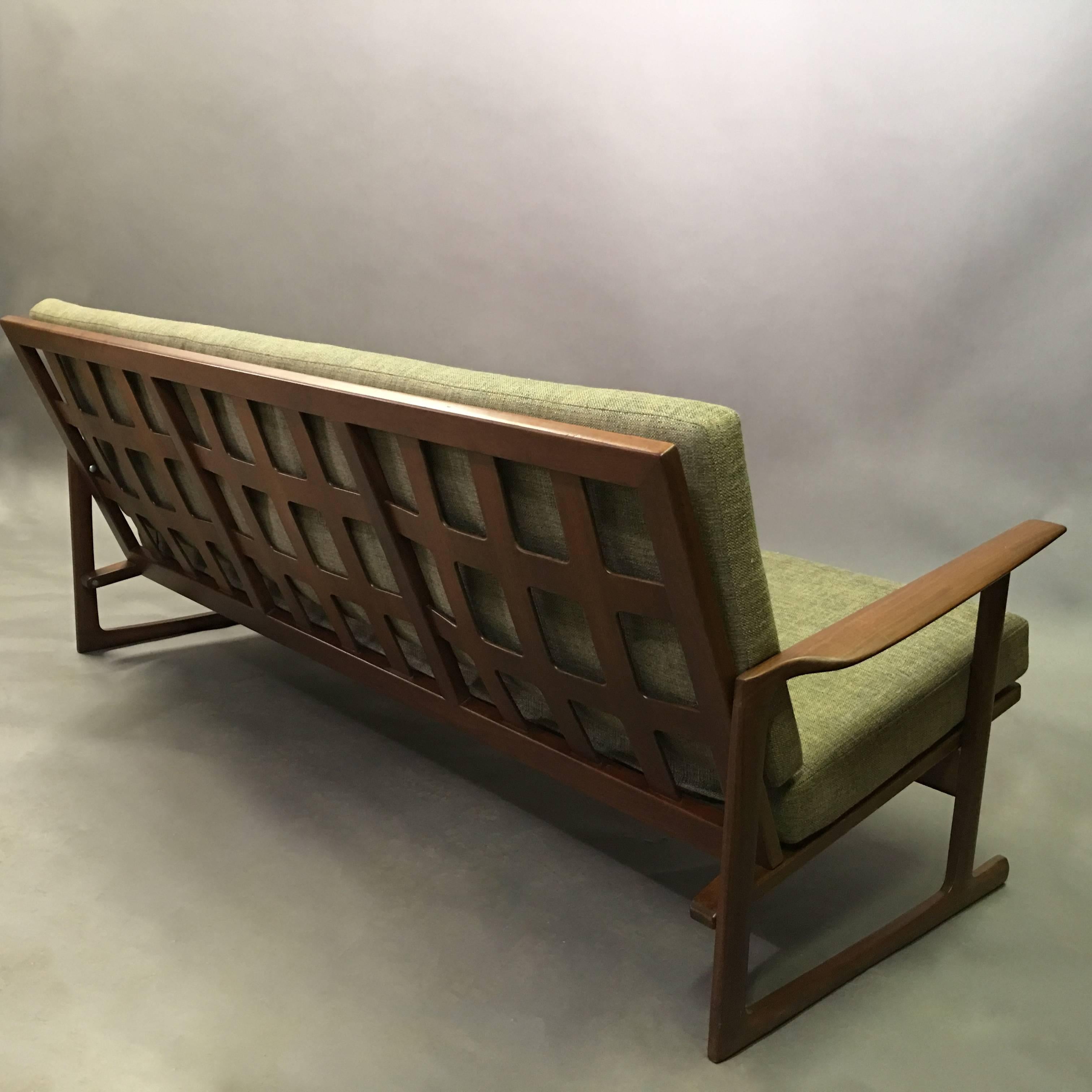 Danish Modern Teak Frame Sofa by Ib Kofod-Larsen for Selig In Excellent Condition In Brooklyn, NY