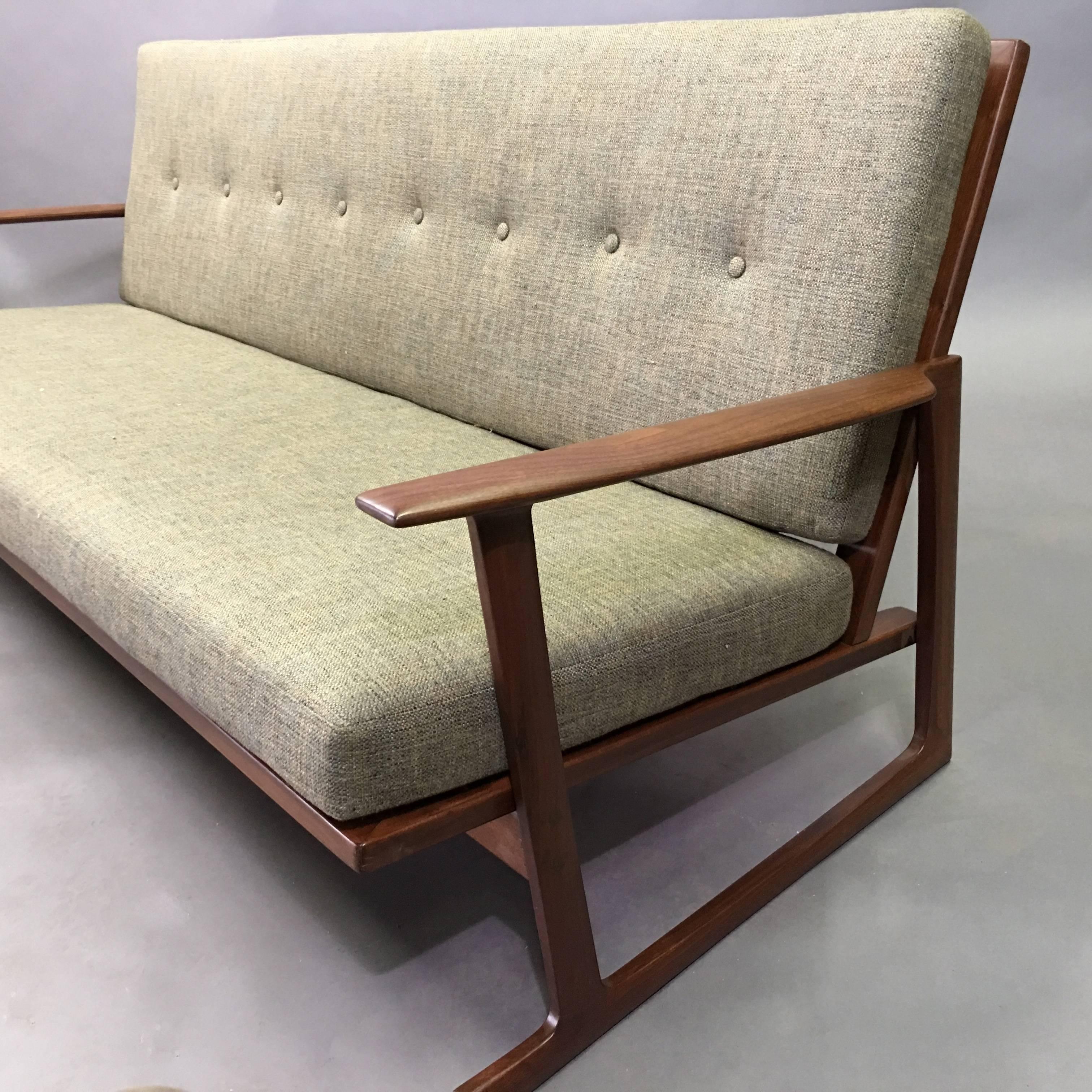 Mid-20th Century Danish Modern Teak Frame Sofa by Ib Kofod-Larsen for Selig