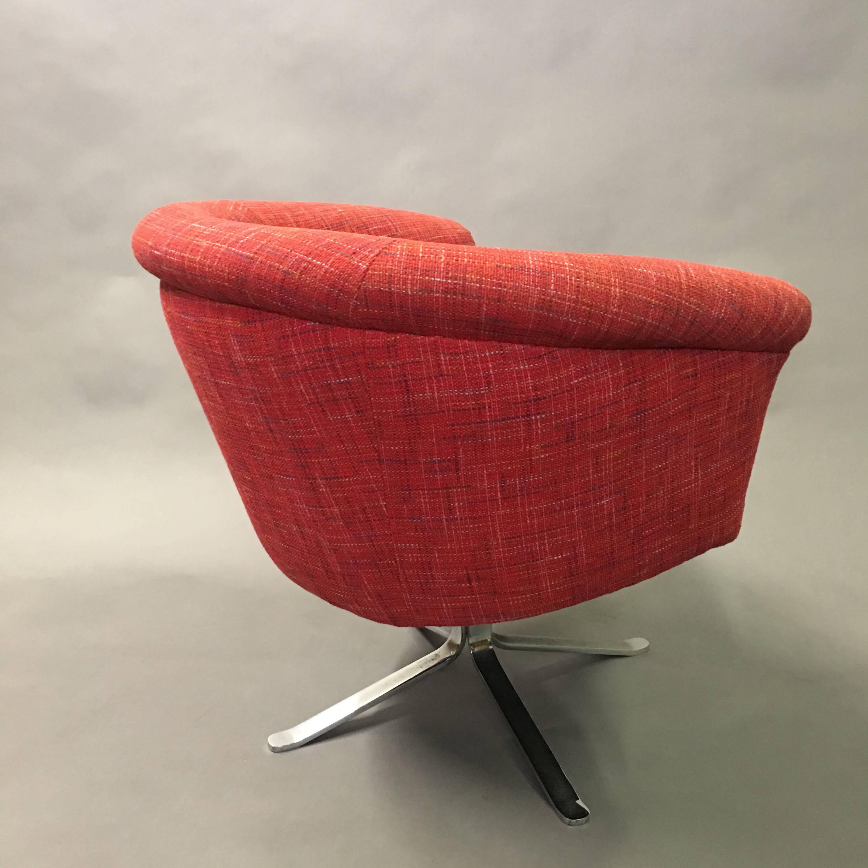 Late 20th Century Nicos Zographos Modern Swivel Barrel Chair