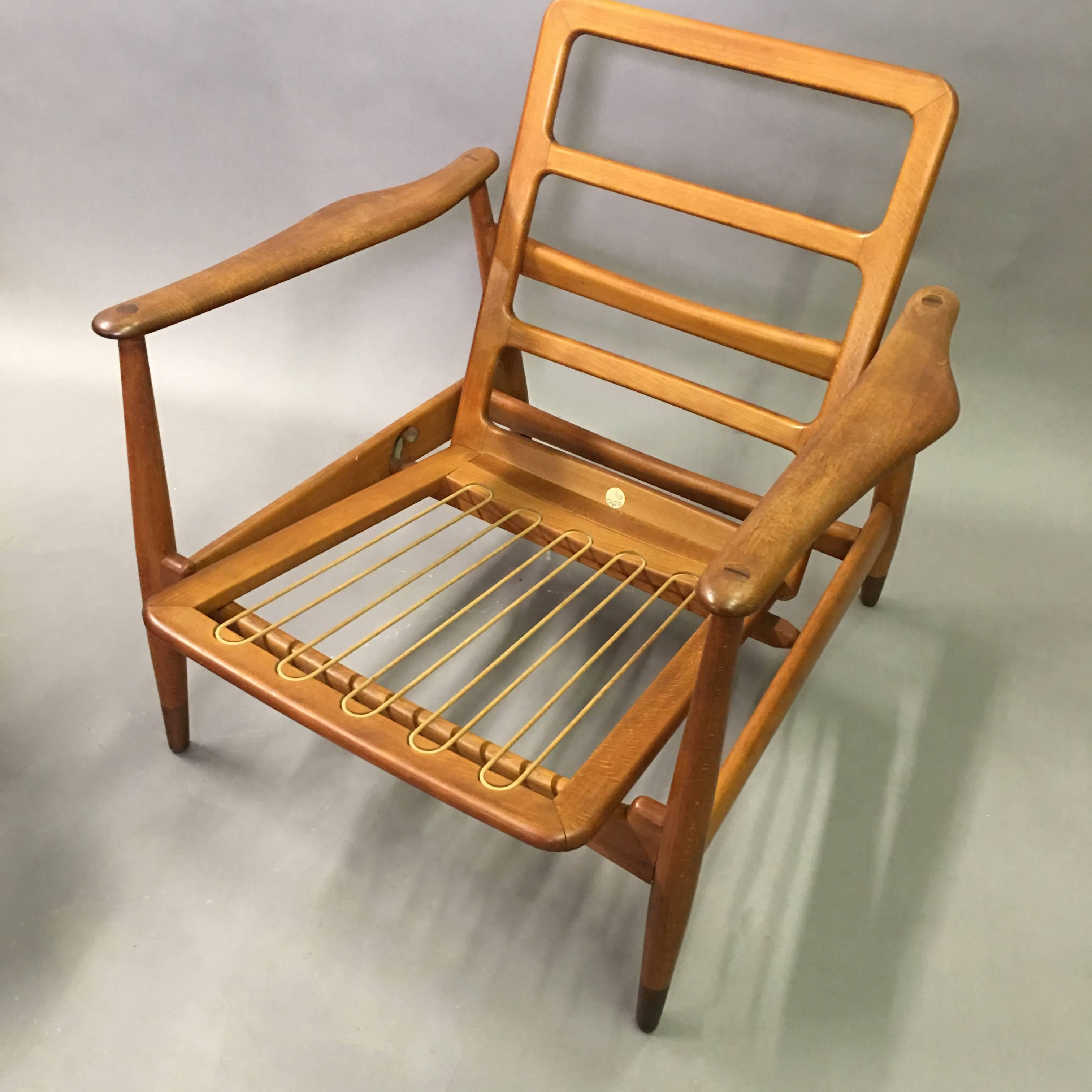 Pair of Danish Modern Lounge Chairs by Finn Juhl for John Stuart 2