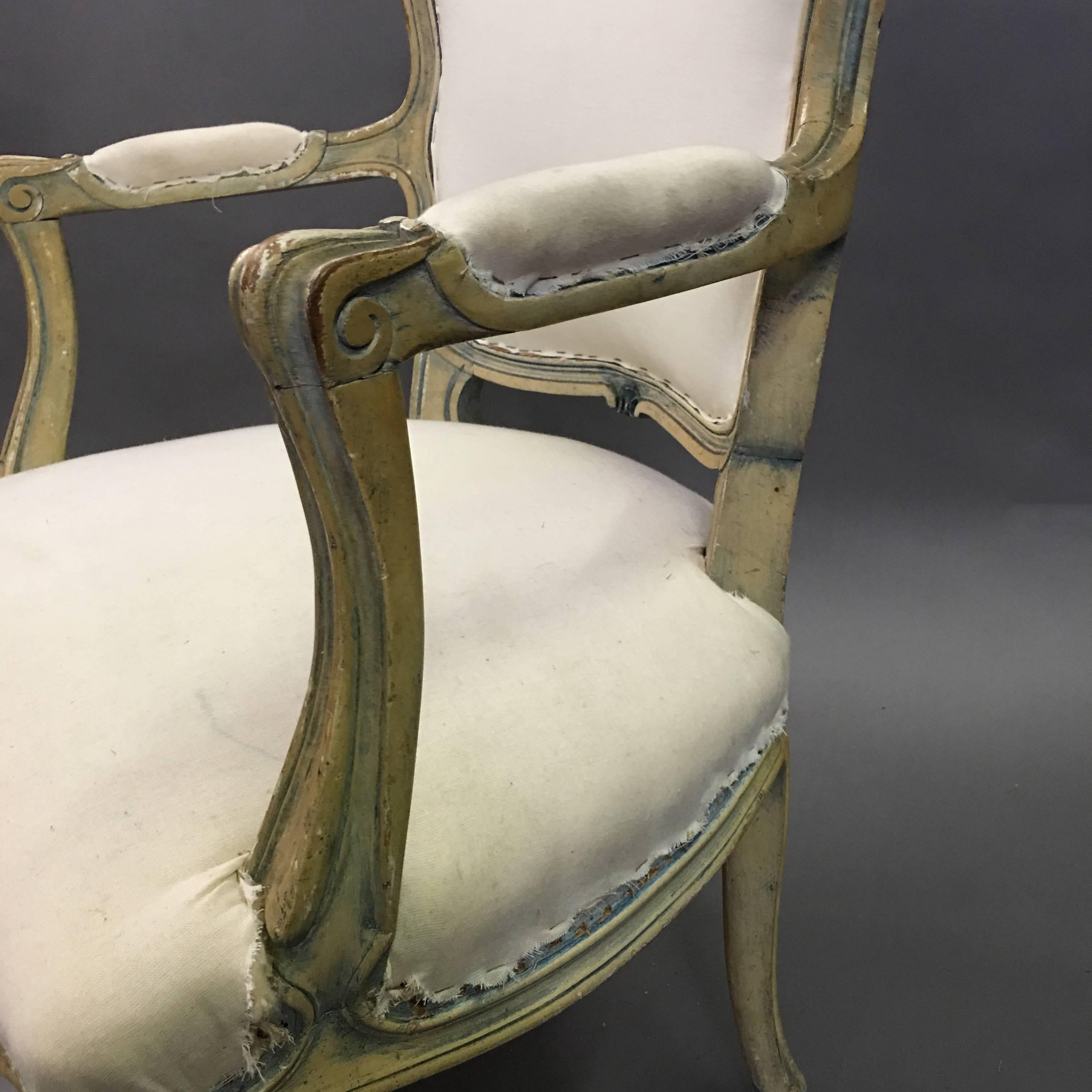 Mid-20th Century Louis XVI Style Carved Mahogany Armchair For Sale