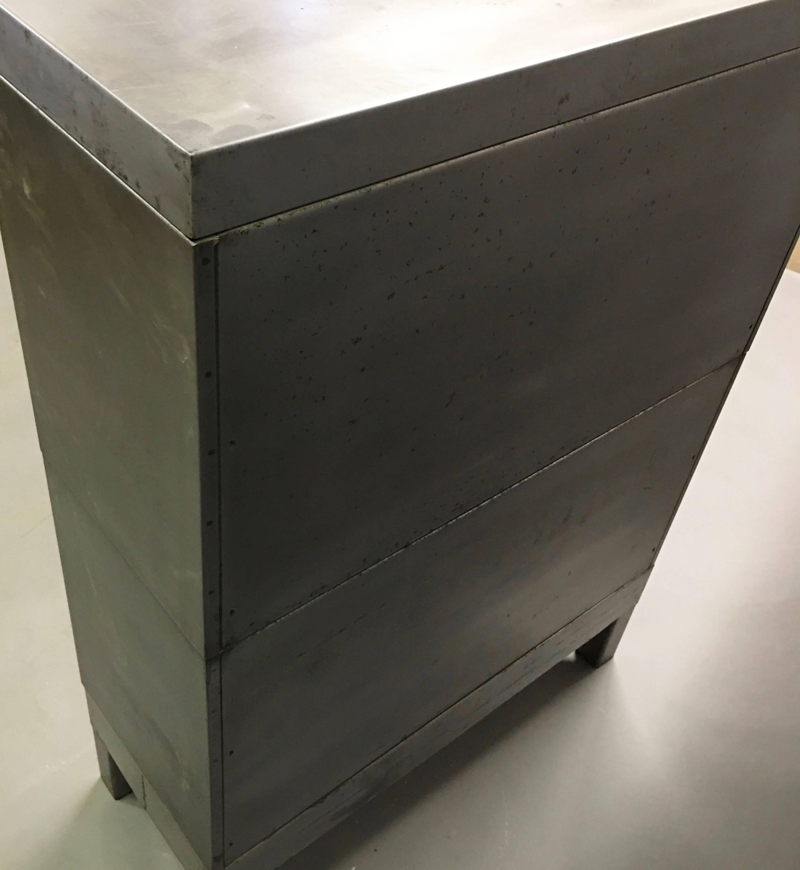 Industrial Glass Front Brushed Steel Barrister Bookcase 1