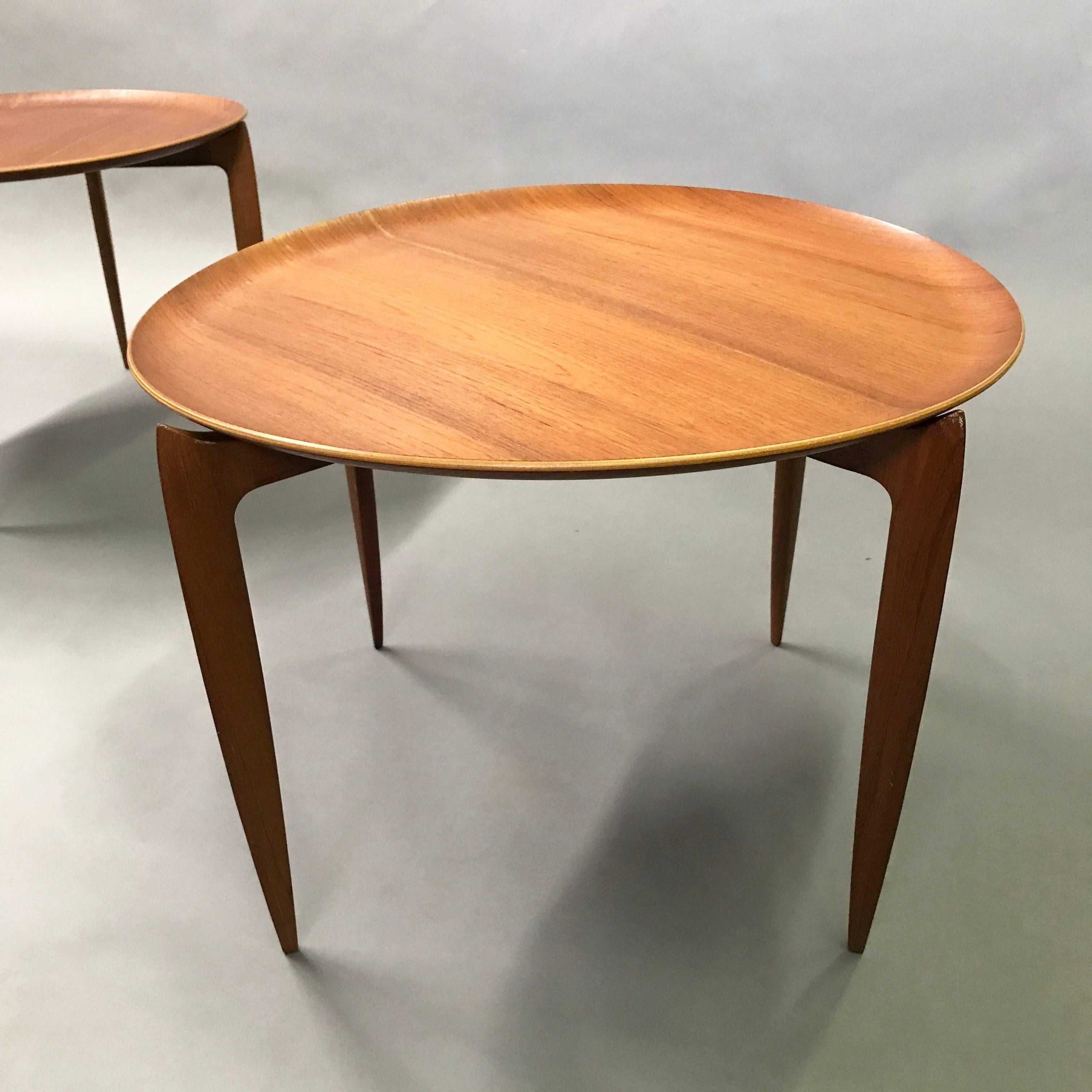 Mid-20th Century Danish Modern Teak Folding Tray Tables by Willumsen and Engholm for Fritz Hansen