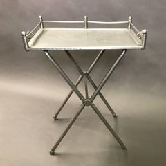 Klappbarer Tabletttisch aus gebürstetem Aluminium von Mary Wright für Everlast Metal Products