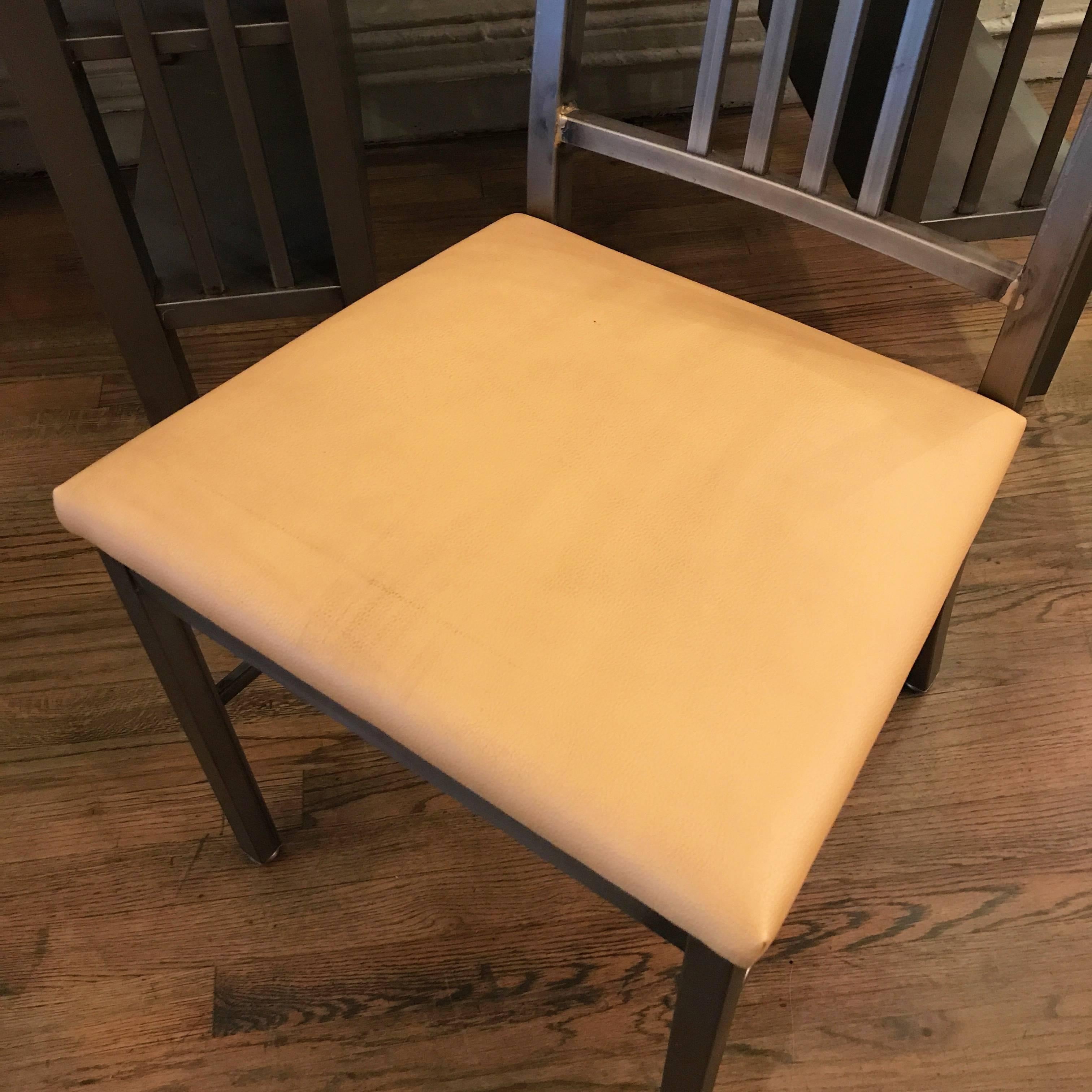 Industrial Machine Age Brushed Steel Desk Chair In Excellent Condition For Sale In Brooklyn, NY