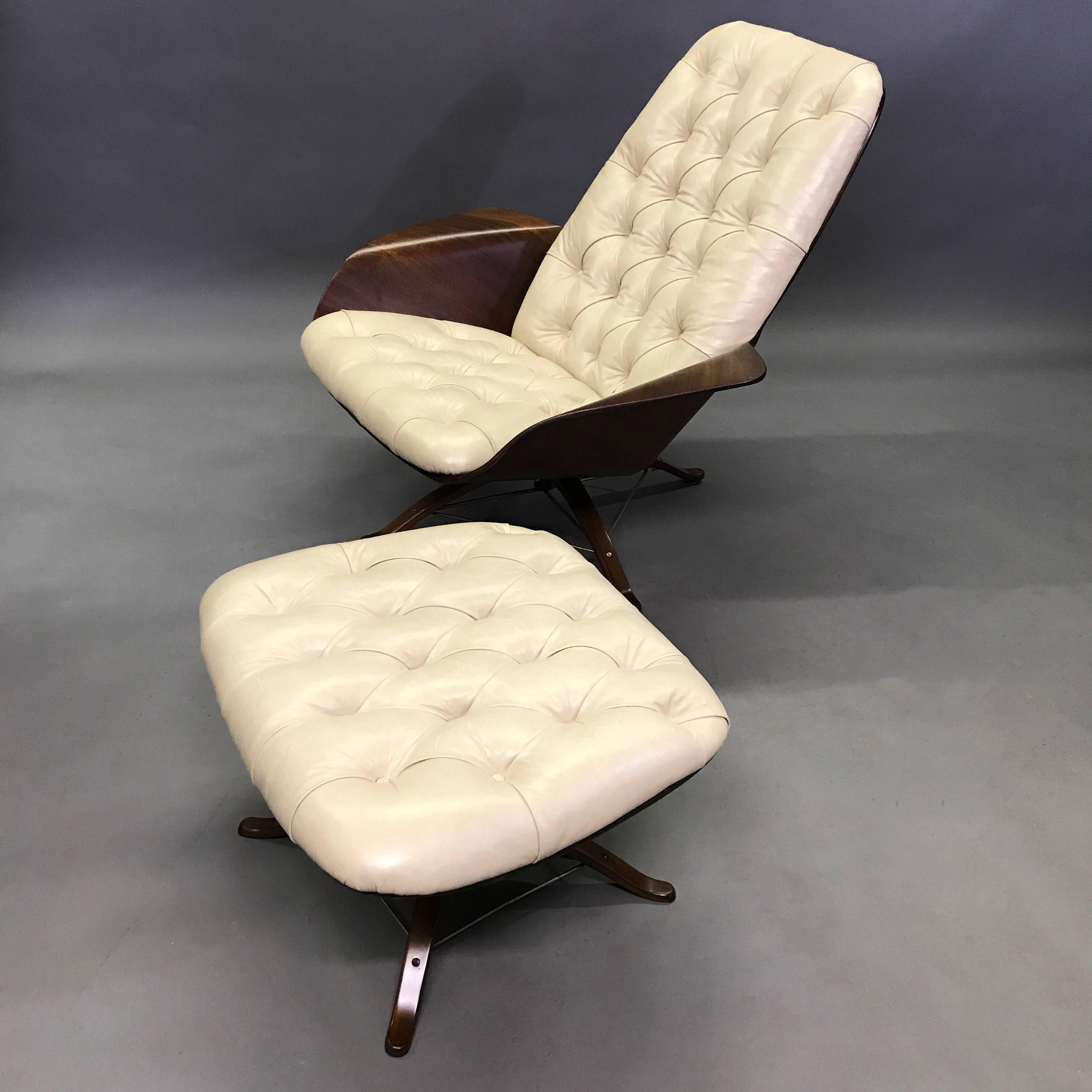 Mid-Century Modern Mr. Chair Lounge Chair and Ottoman by George Mulhauser for Plycraft