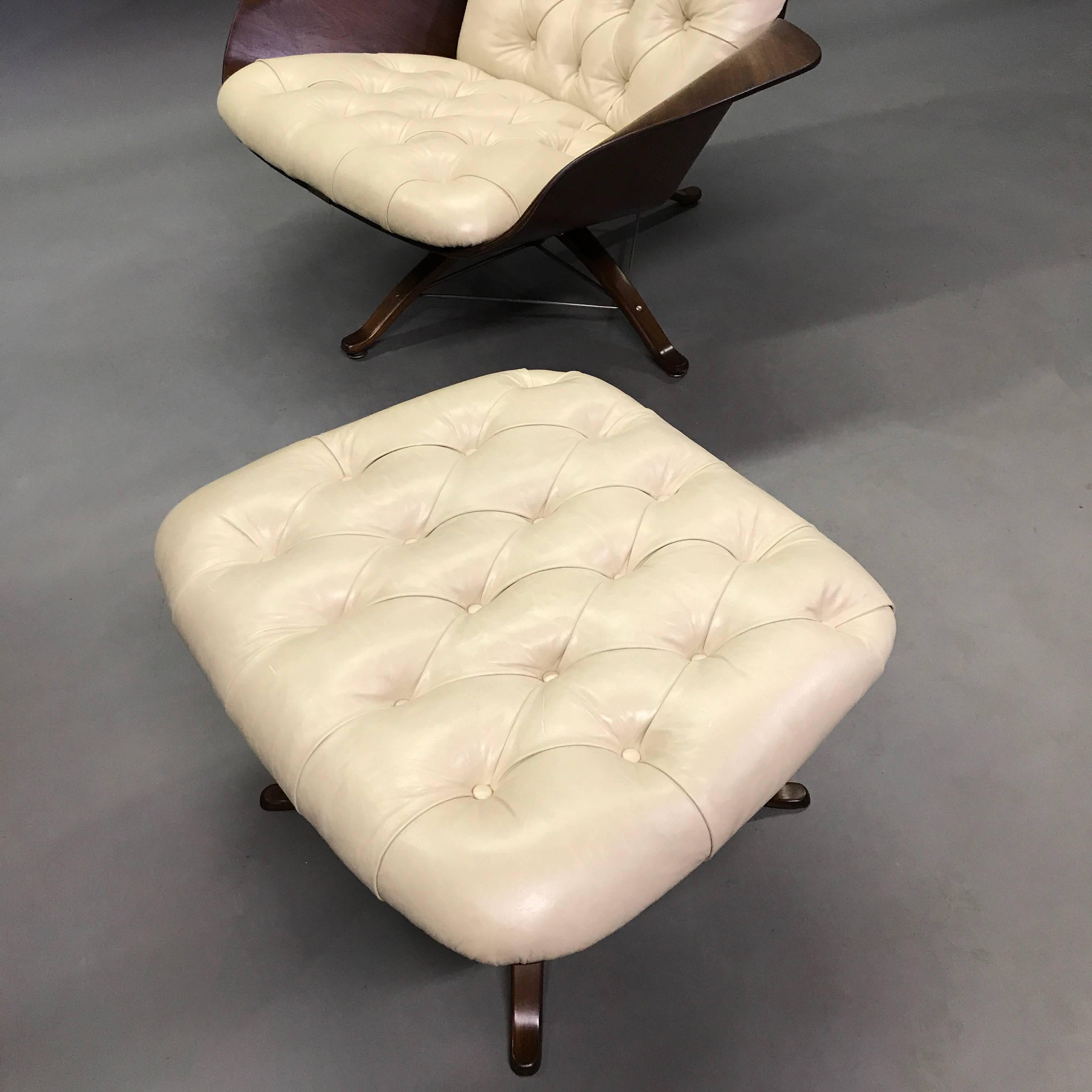 Mid-20th Century Mr. Chair Lounge Chair and Ottoman by George Mulhauser for Plycraft