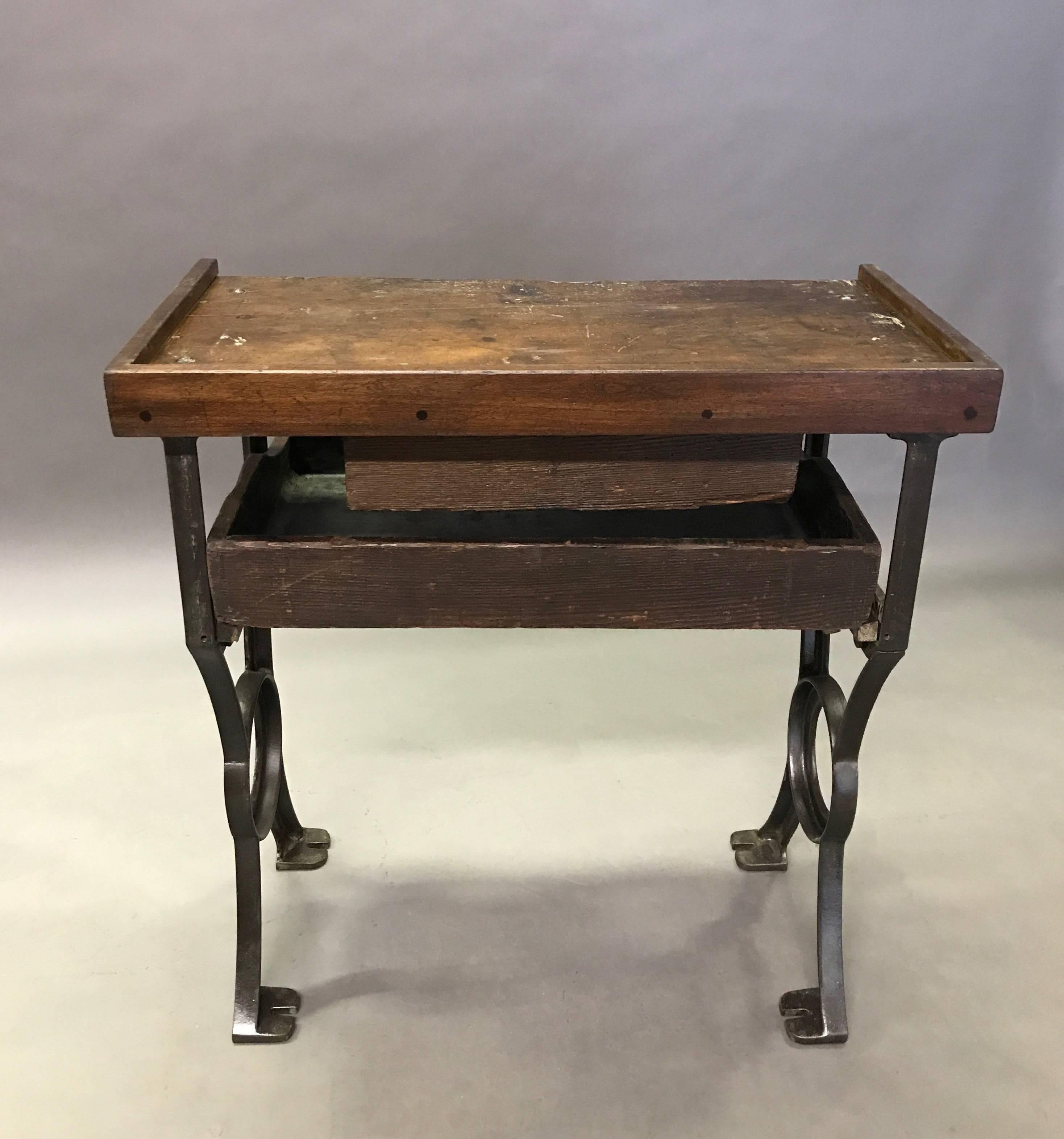 Industrial Maple and Cast Iron Jeweler's Work Bench, 1930s In Excellent Condition In Brooklyn, NY