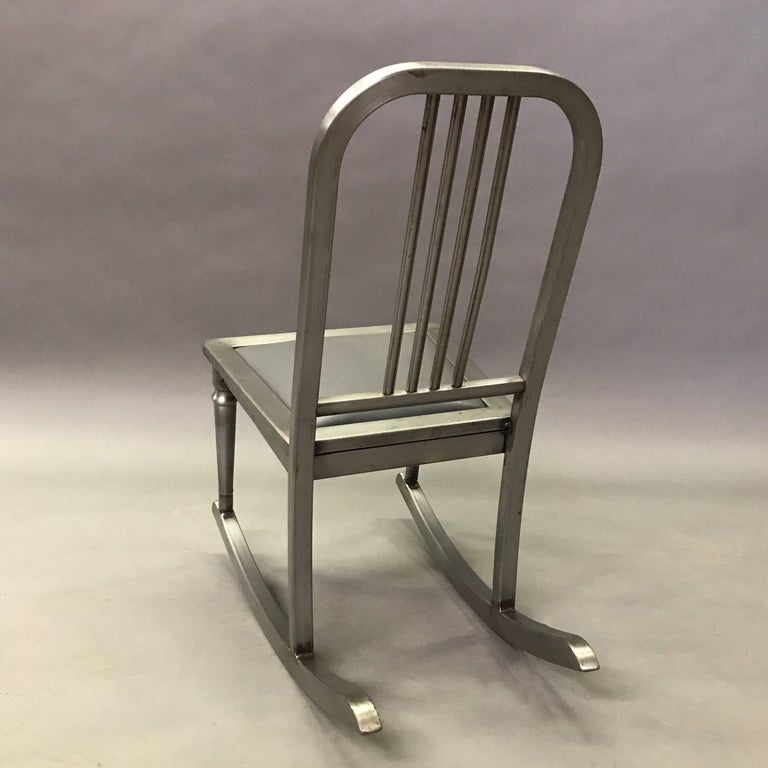 Petite Brushed Steel Rocking Chair by Simmons Sheraton Series For Sale