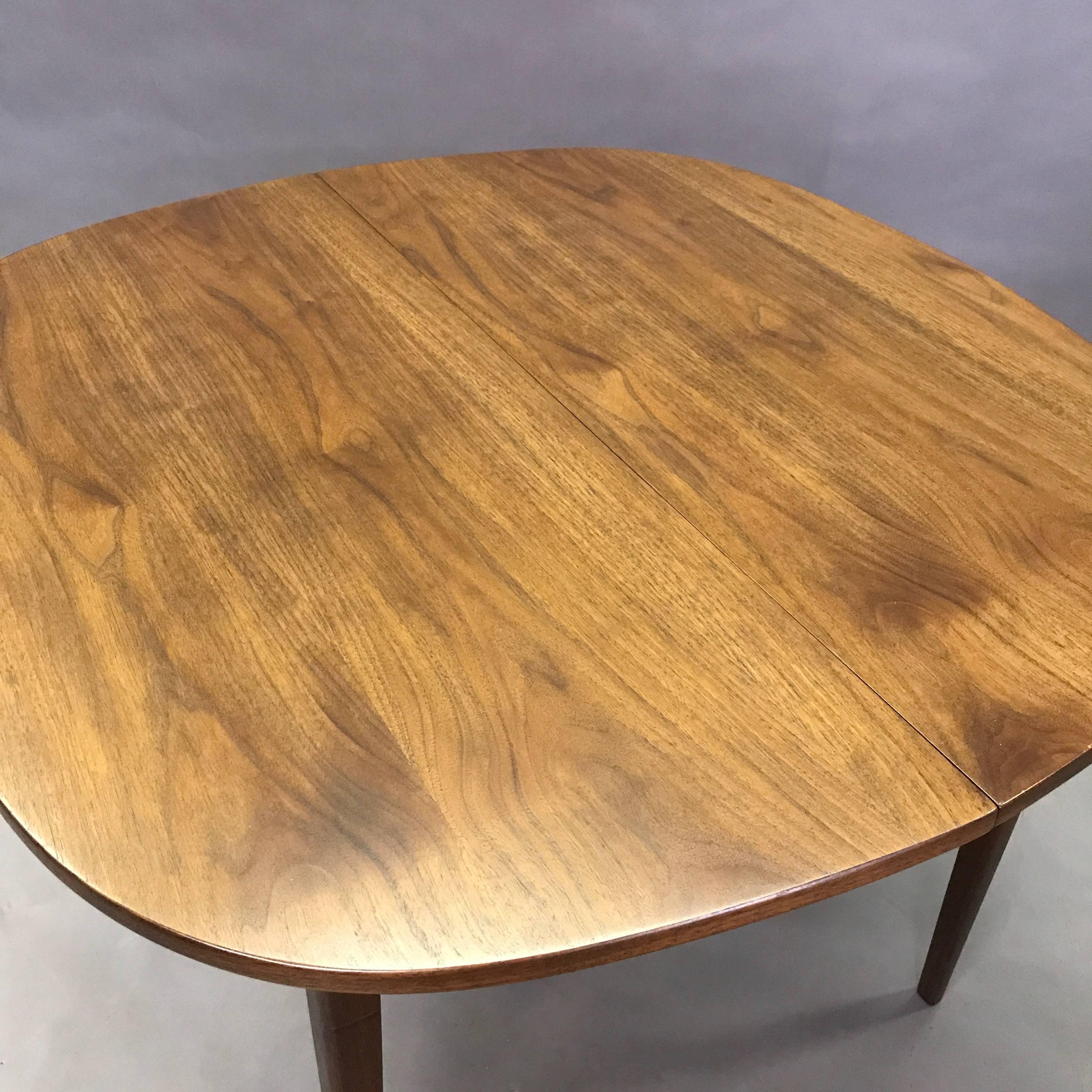 Mid-Century Modern Rounded Walnut Dining Table 1